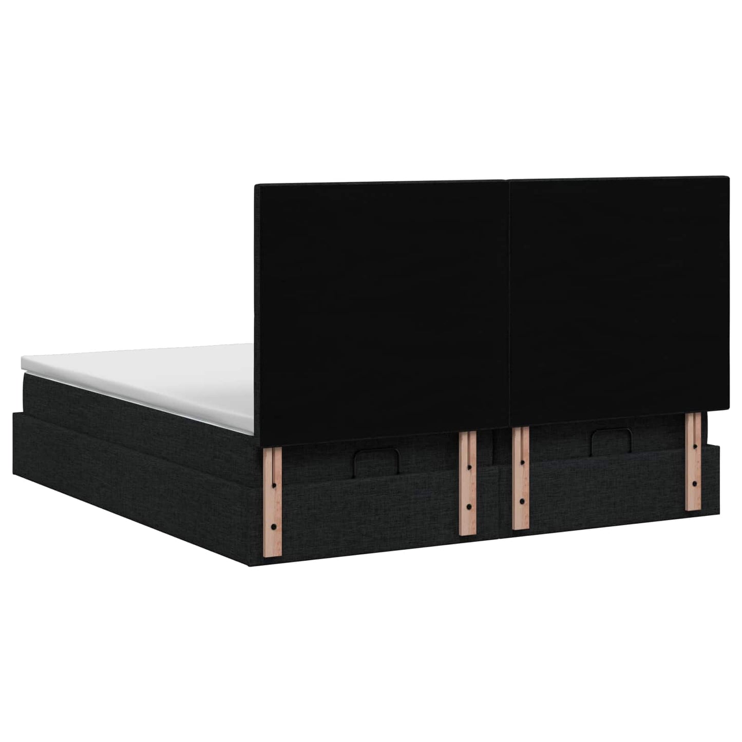 Ottoman bed met matras met hoofdeinde 2 st Zwart Stof