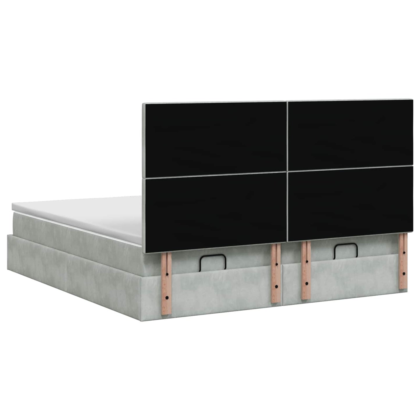 Ottoman bed met matras met hoofdeinde 2 pcs Lichtgrijs Fluweel