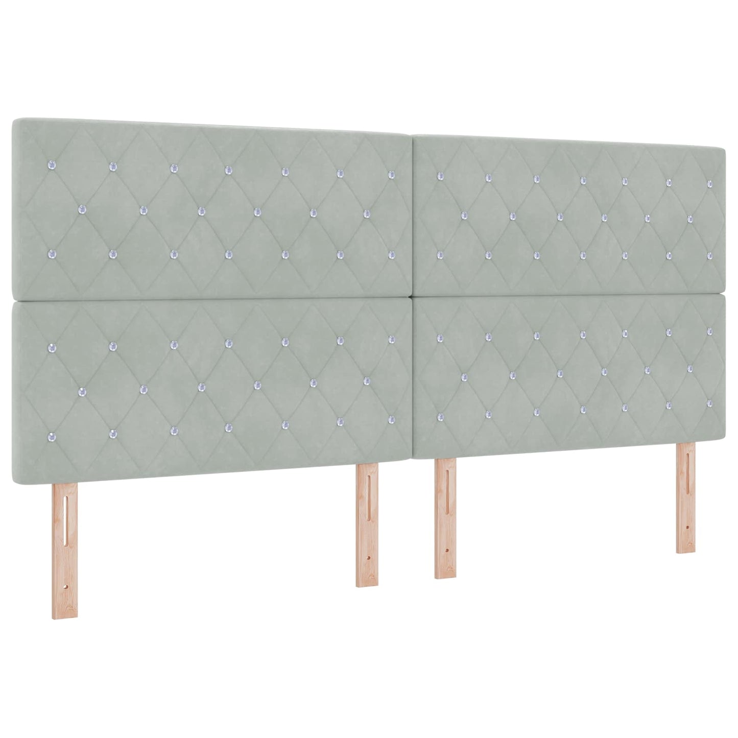 Ottoman bed met matras met hoofdeinde 2 pcs Lichtgrijs Fluweel