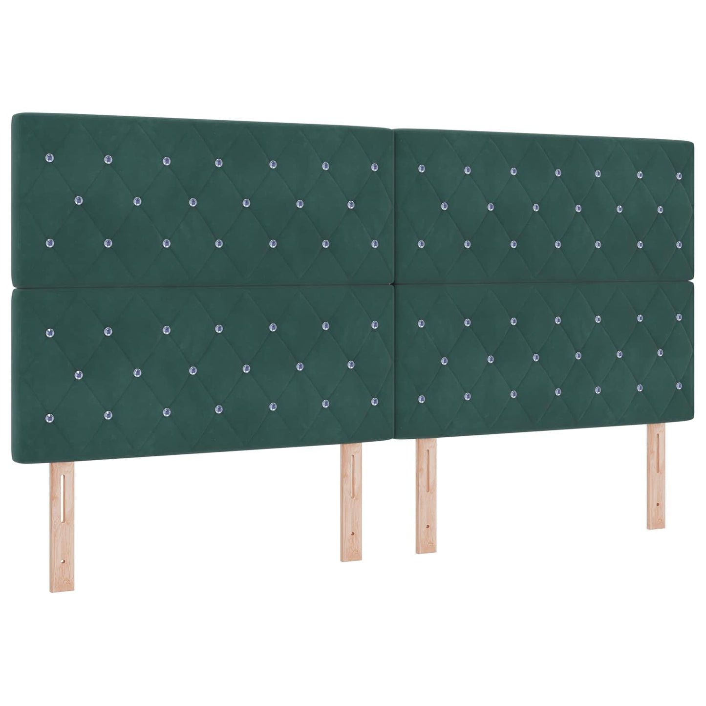 Ottoman bed met matras met hoofdeinde 2 pcs Donkergroen Fluweel