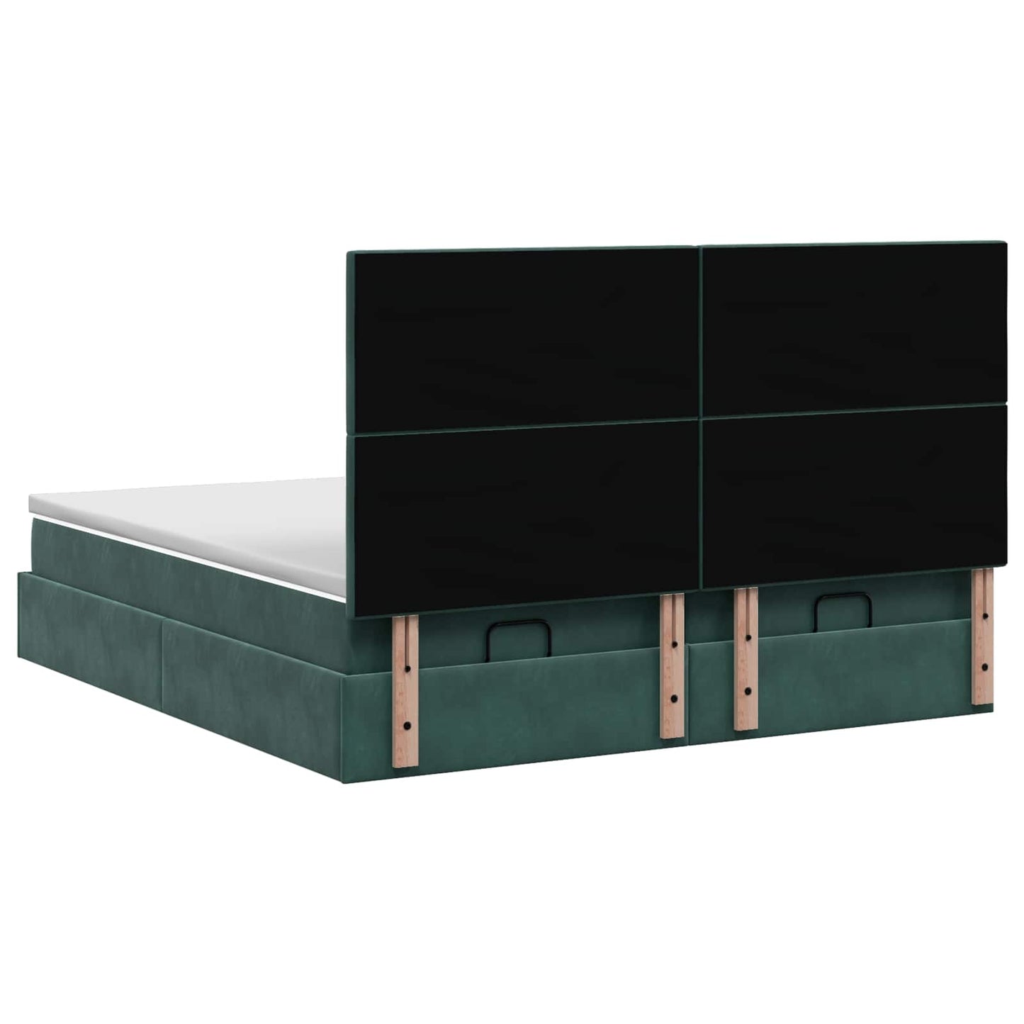 Ottoman bed met matras met hoofdeinde 2 pcs Donkergroen Fluweel