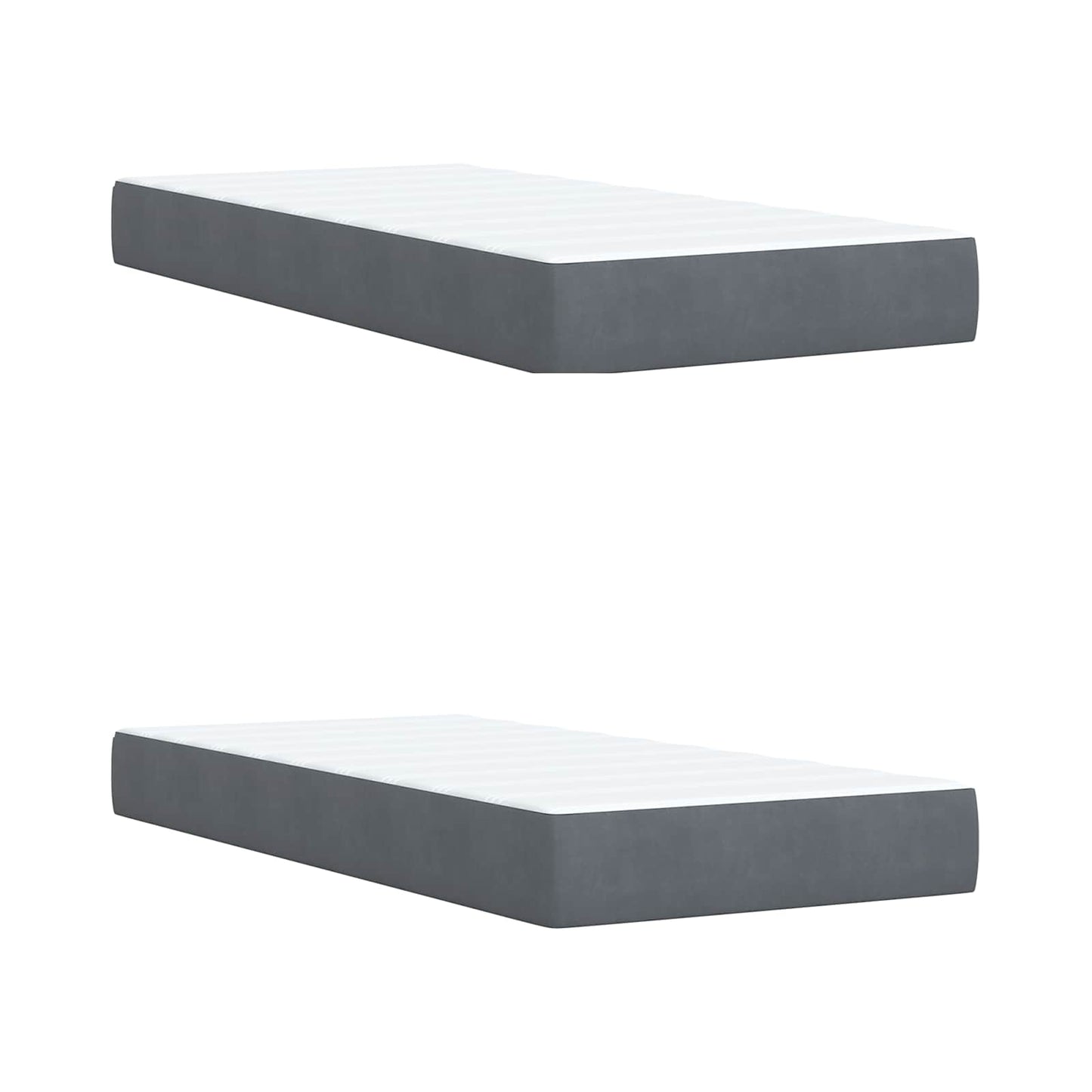 Ottoman bed met matras met hoofdeinde 2 st Donkergrijs Fluweel