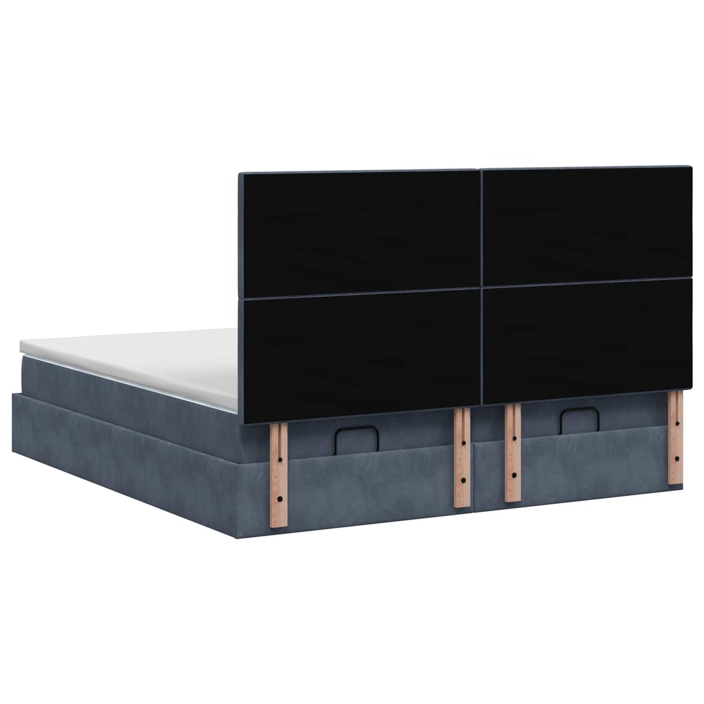 Ottoman bed met matras met hoofdeinde 2 st Donkergrijs Fluweel