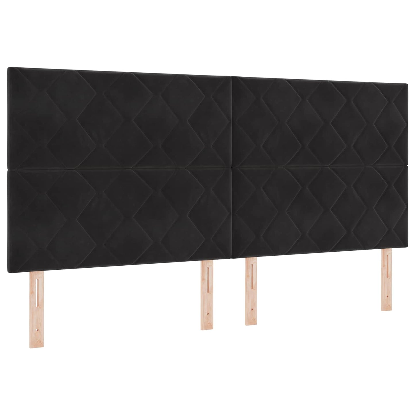 Ottoman bed met matras met hoofdeinde 2 st Zwart Fluweel is nu te koop bij PeponiXL, paradijselijk wonen!