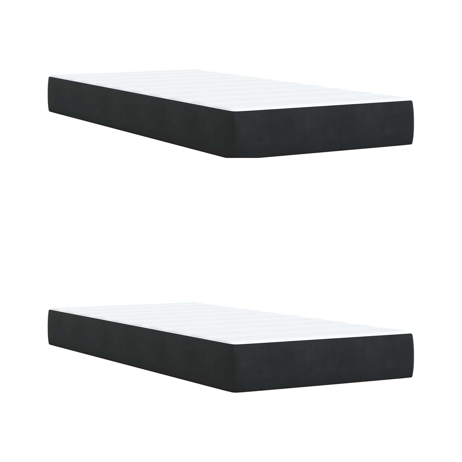Ottoman bed met matras met hoofdeinde 2 st Zwart Fluweel is nu te koop bij PeponiXL, paradijselijk wonen!