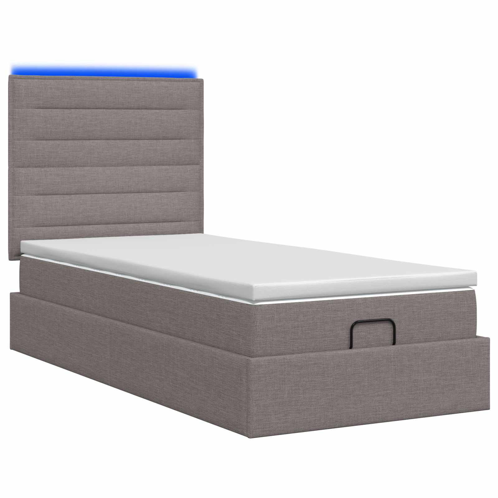 Ottoman Bed met Matrassen en LED Taupe 100 x 200 cm Stof is nu te koop bij PeponiXL, paradijselijk wonen!