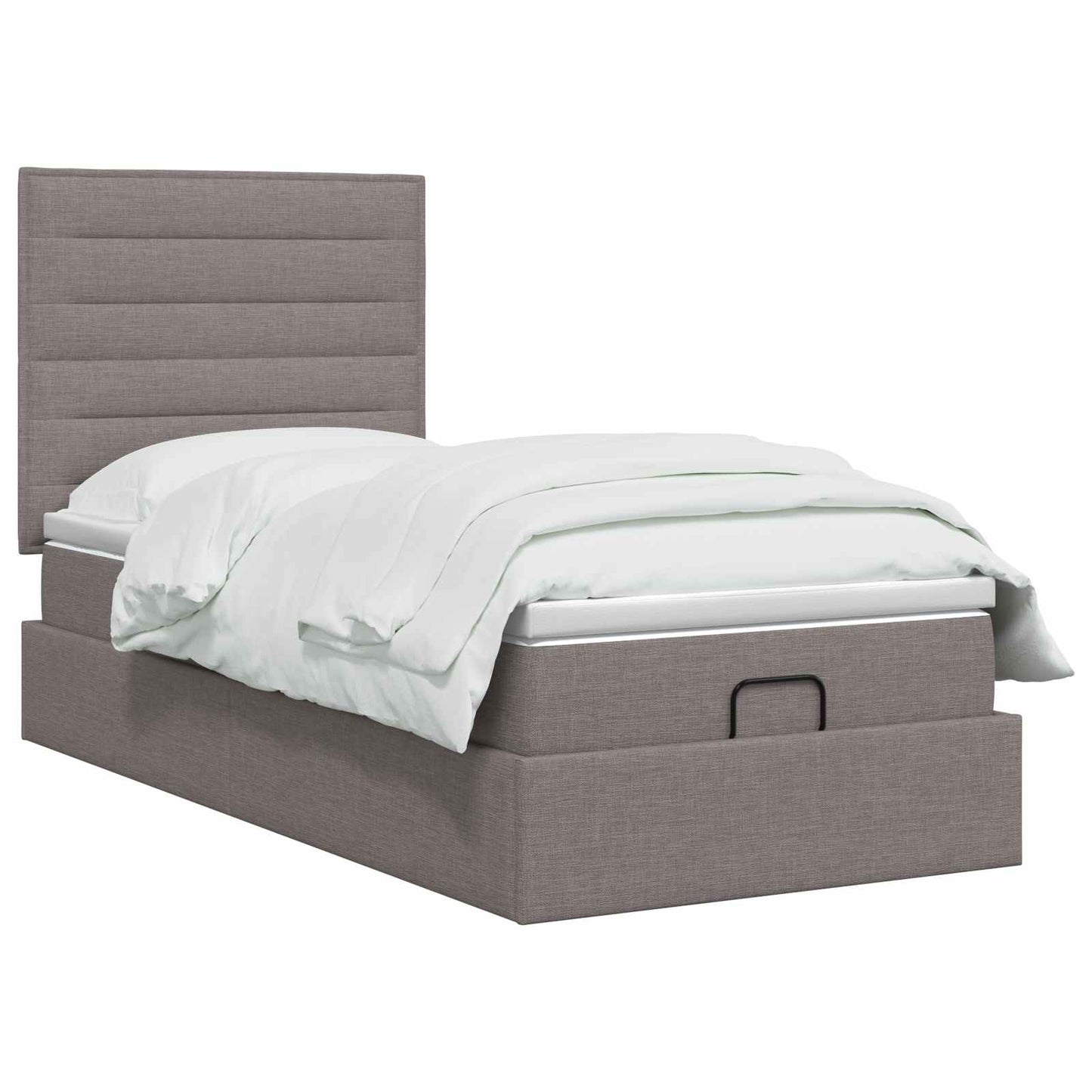 Ottoman Bed met Matrassen en LED Taupe 100 x 200 cm Stof is nu te koop bij PeponiXL, paradijselijk wonen!