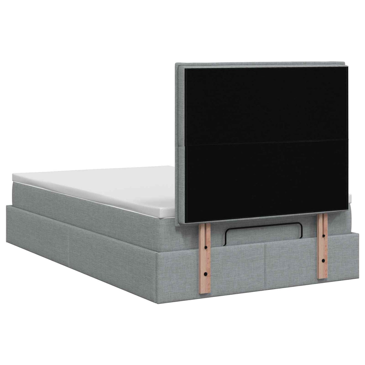 Ottoman Bed met Matrassen en LED Lichtgrijs 120 x 200 cm Stof is nu te koop bij PeponiXL, paradijselijk wonen!