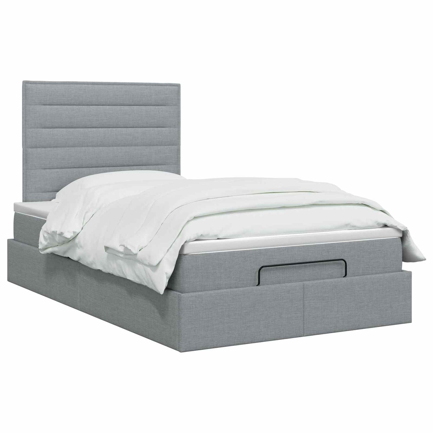 Ottoman Bed met Matrassen en LED Lichtgrijs 120 x 200 cm Stof is nu te koop bij PeponiXL, paradijselijk wonen!