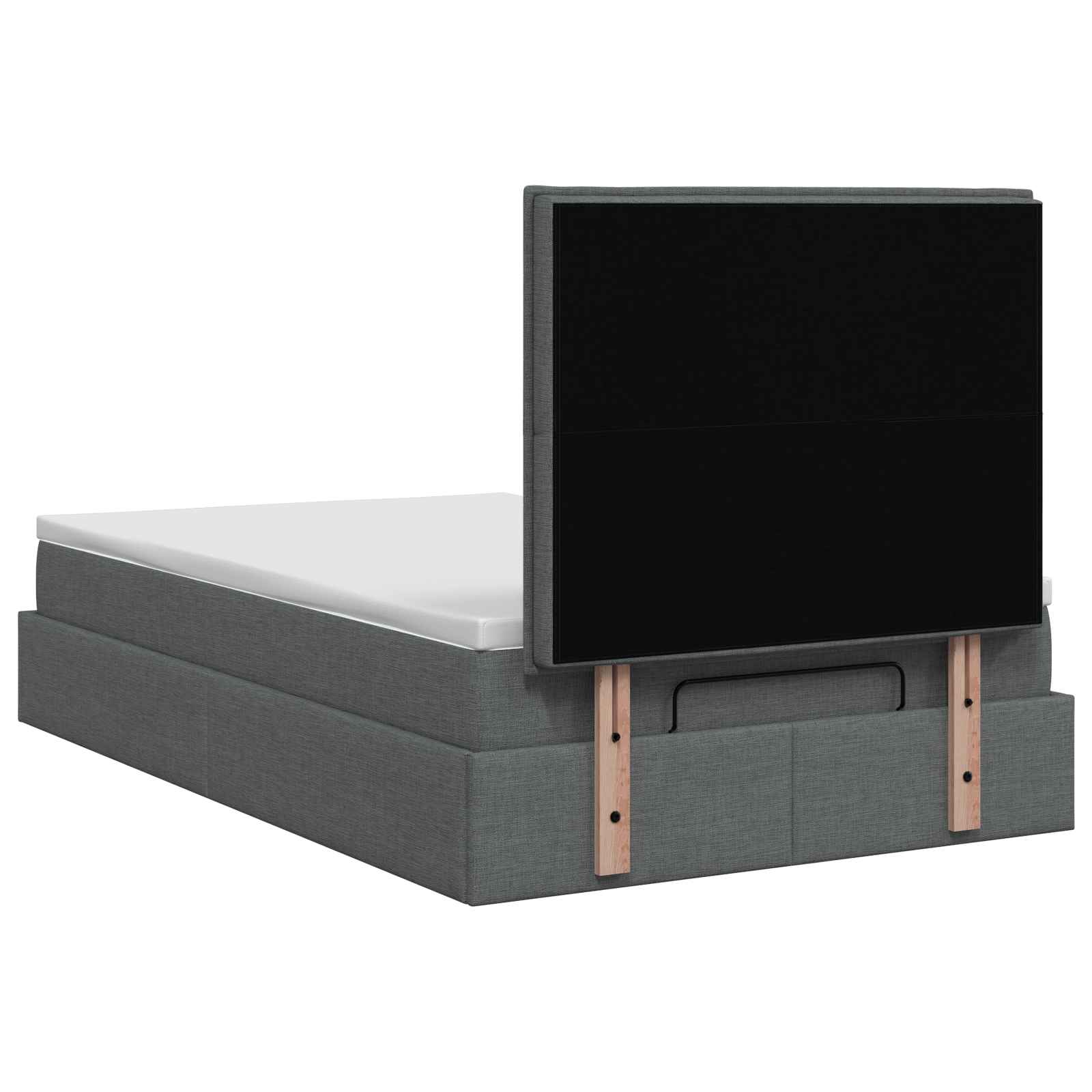 Ottoman Bed met Matrassen en LED Donkergrijs 120 x 200 cm Stof is nu te koop bij PeponiXL, paradijselijk wonen!