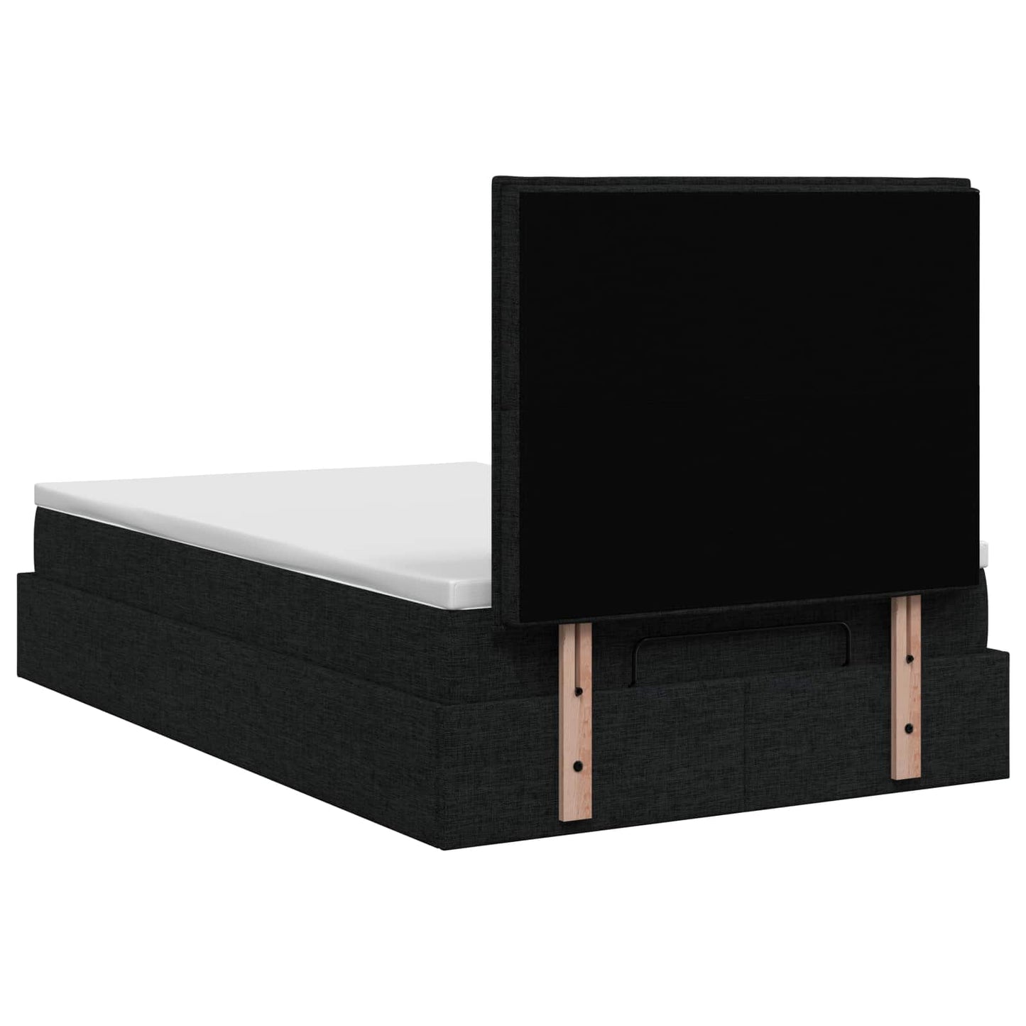 Ottoman Bed met Matrassen en LED Zwart 120 x 200 cm Stof is nu te koop bij PeponiXL, paradijselijk wonen!