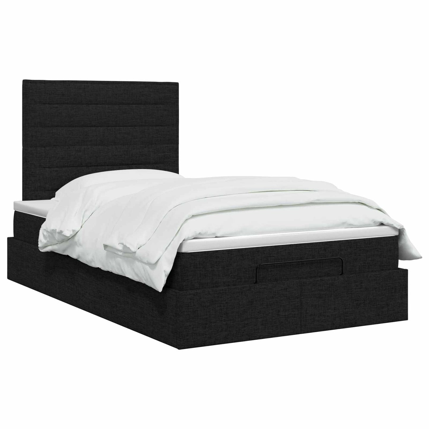 Ottoman Bed met Matrassen en LED Zwart 120 x 200 cm Stof is nu te koop bij PeponiXL, paradijselijk wonen!