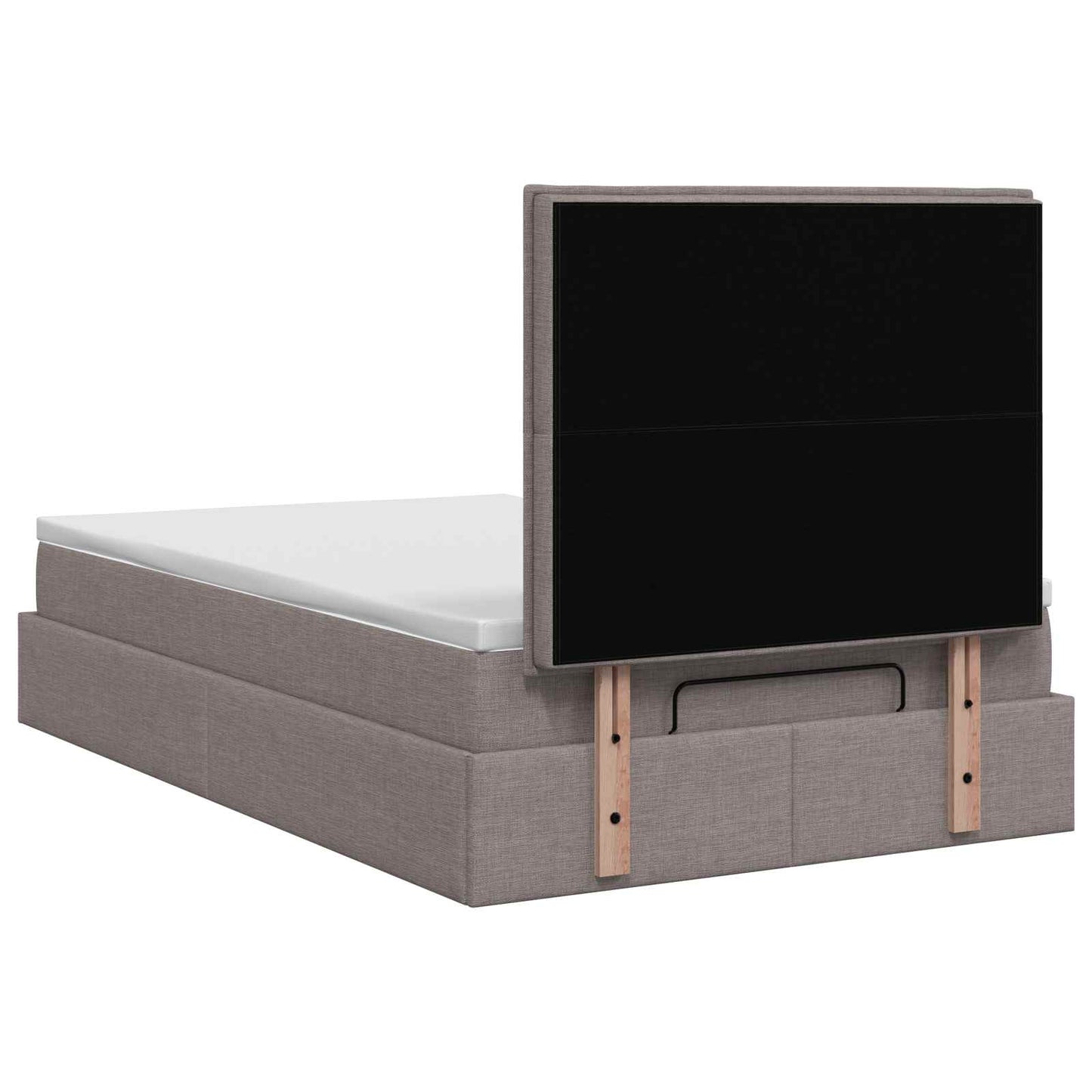 Ottoman Bed met Matrassen en LED Taupe 120 x 200 cm Stof is nu te koop bij PeponiXL, paradijselijk wonen!