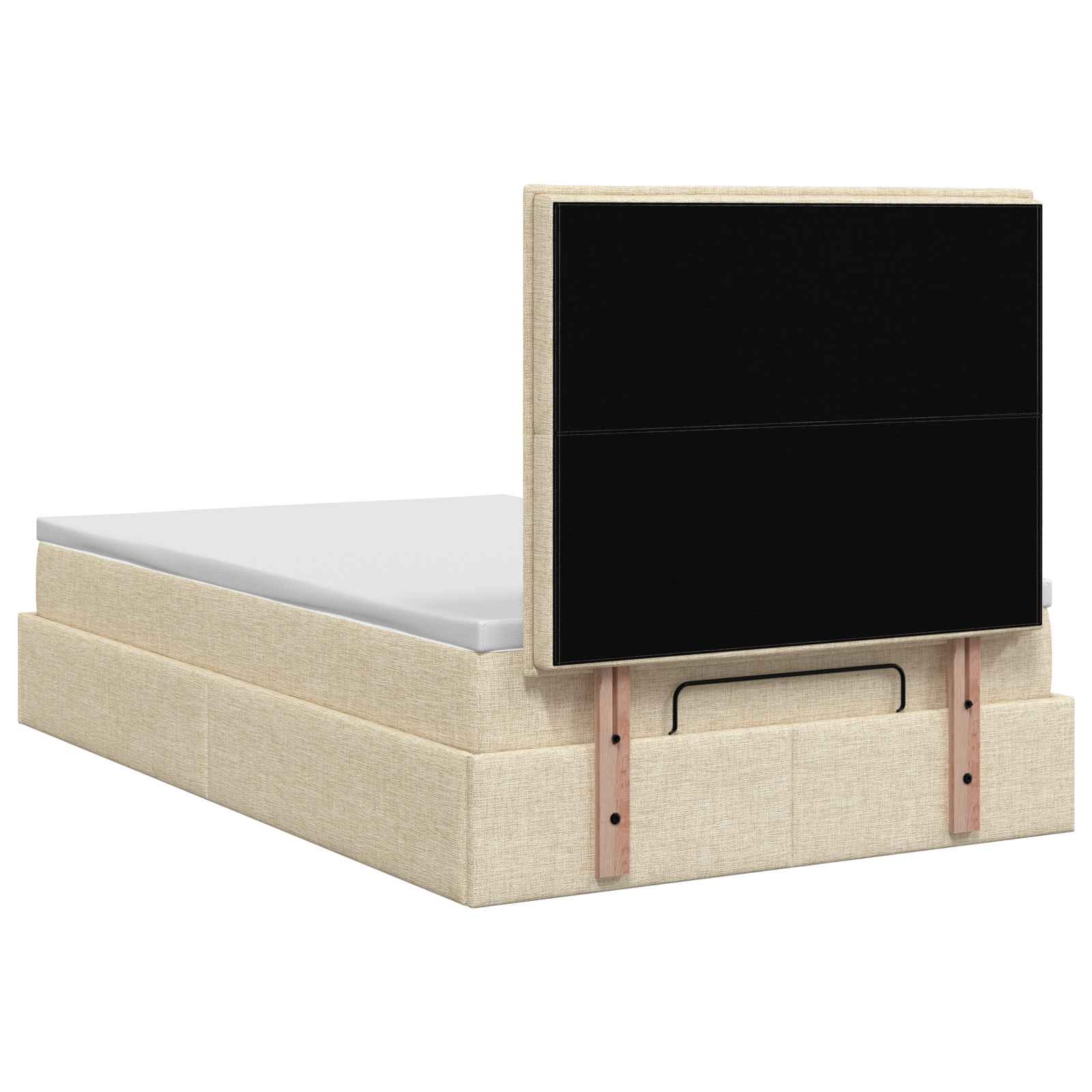 Ottoman Bed met Matrassen en LED Crèmekleurig 120 x 200 cm Stof is nu te koop bij PeponiXL, paradijselijk wonen!