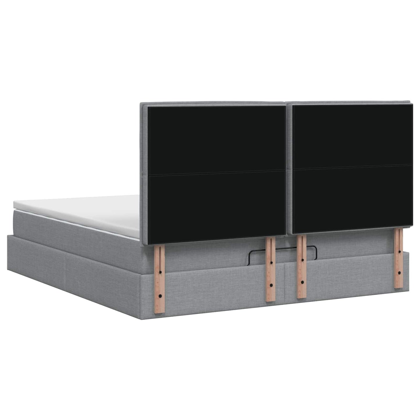 Ottoman Bed met Matrassen en LED Lichtgrijs 140 x 190 cm Stof is nu te koop bij PeponiXL, paradijselijk wonen!