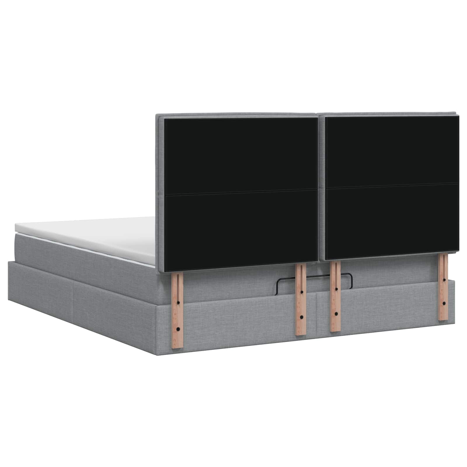 Ottoman Bed met Matrassen en LED Lichtgrijs 140 x 190 cm Stof is nu te koop bij PeponiXL, paradijselijk wonen!