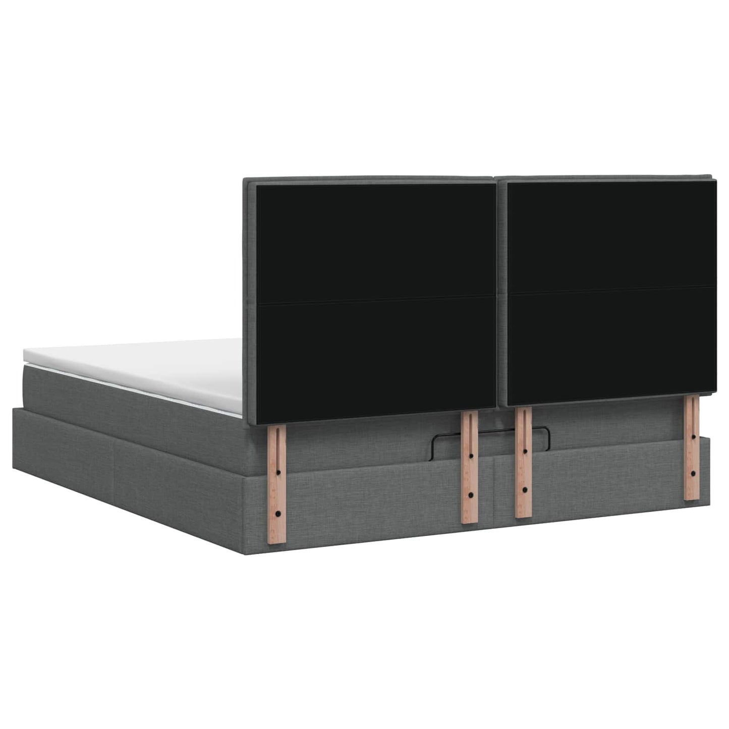 Ottoman Bed met Matrassen en LED Donkergrijs 140 x 190 cm Stof is nu te koop bij PeponiXL, paradijselijk wonen!