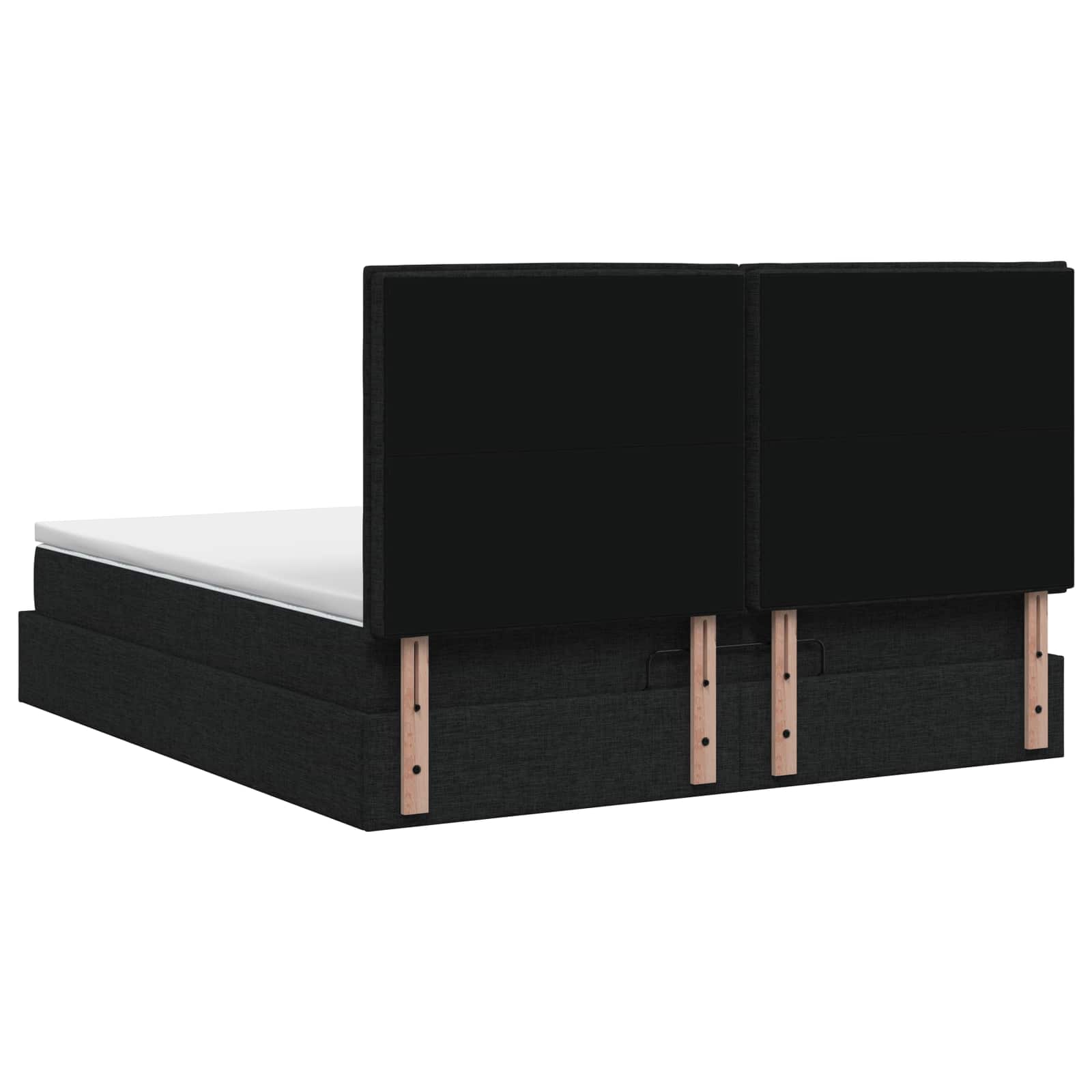 Ottoman Bed met Matrassen en LED Zwart 140 x 190 cm Stof is nu te koop bij PeponiXL, paradijselijk wonen!