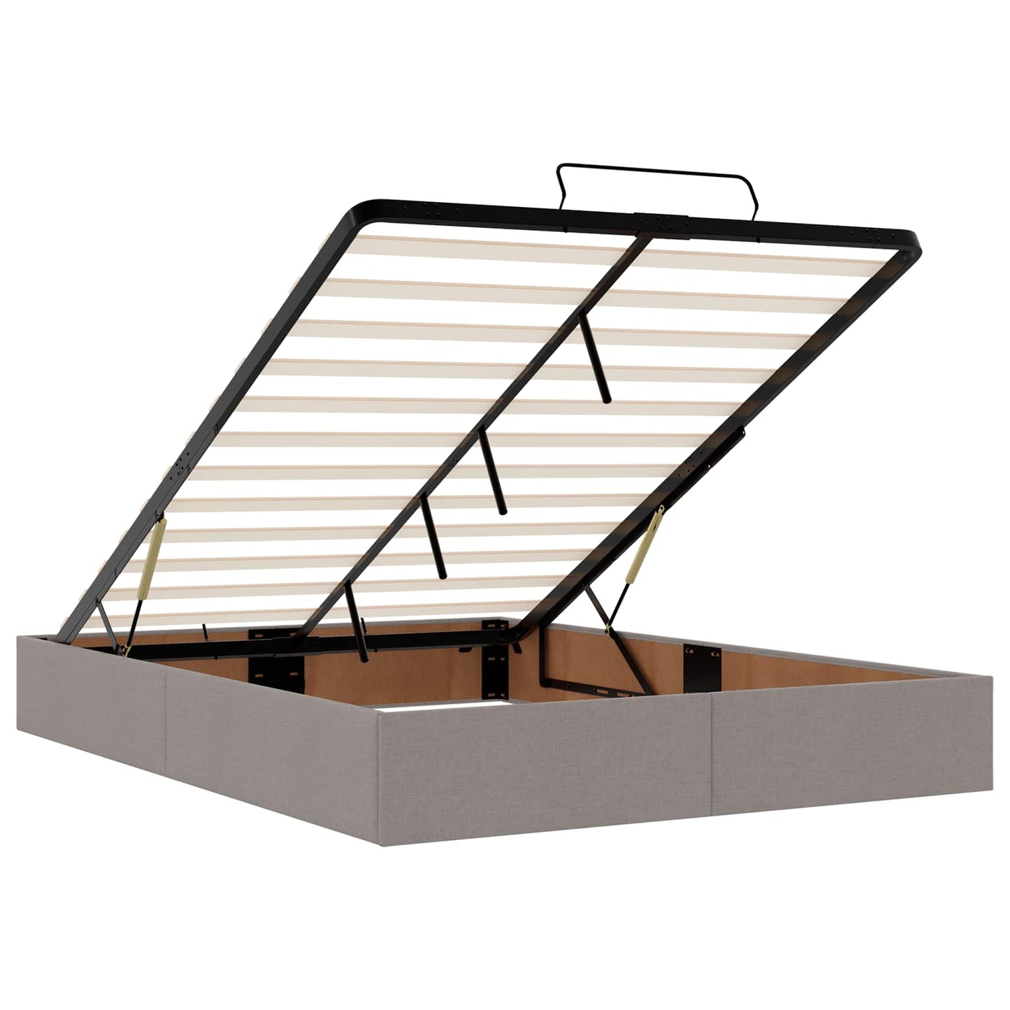 Ottoman Bed met Matrassen en LED Taupe 140 x 190 cm Stof is nu te koop bij PeponiXL, paradijselijk wonen!