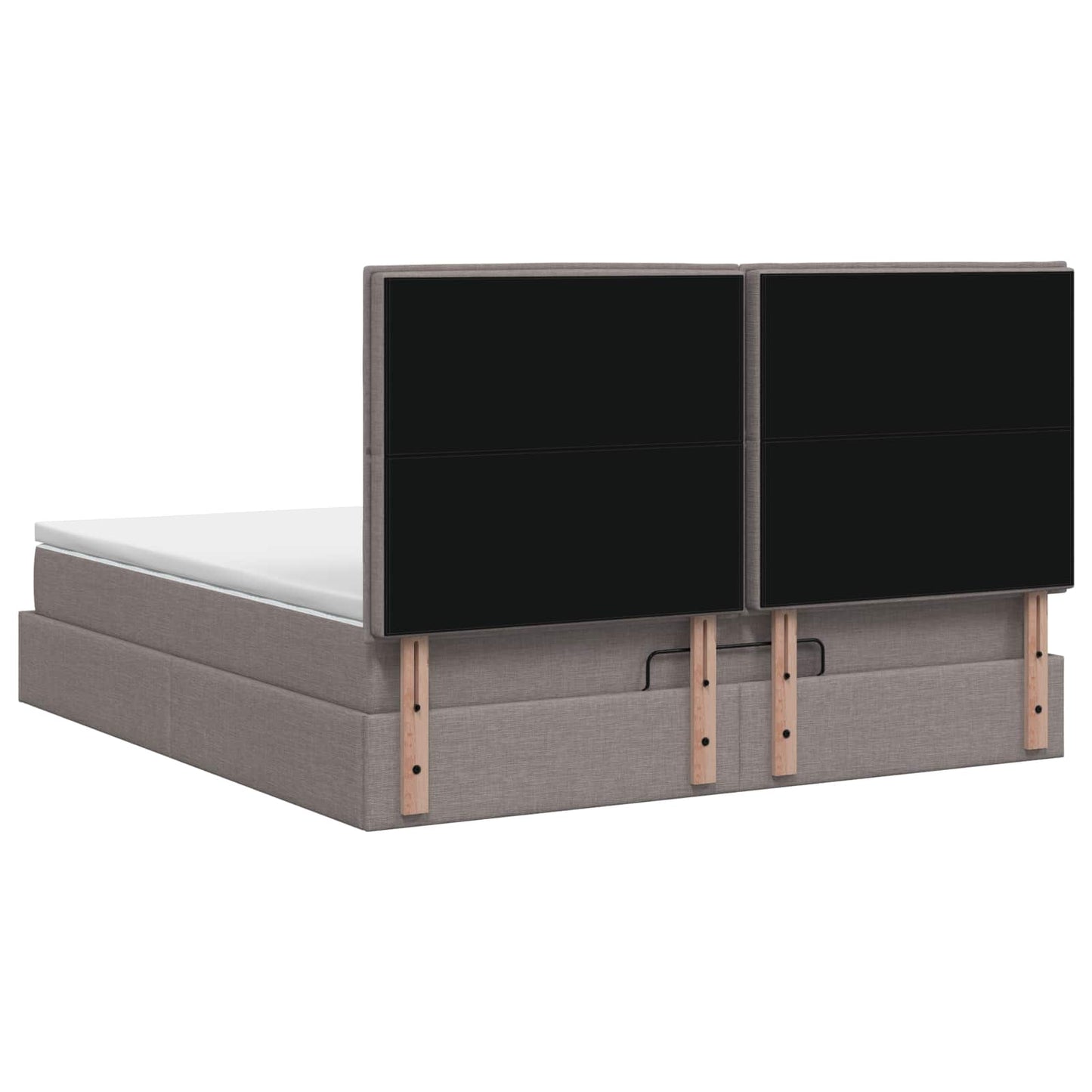 Ottoman Bed met Matrassen en LED Taupe 140 x 190 cm Stof is nu te koop bij PeponiXL, paradijselijk wonen!
