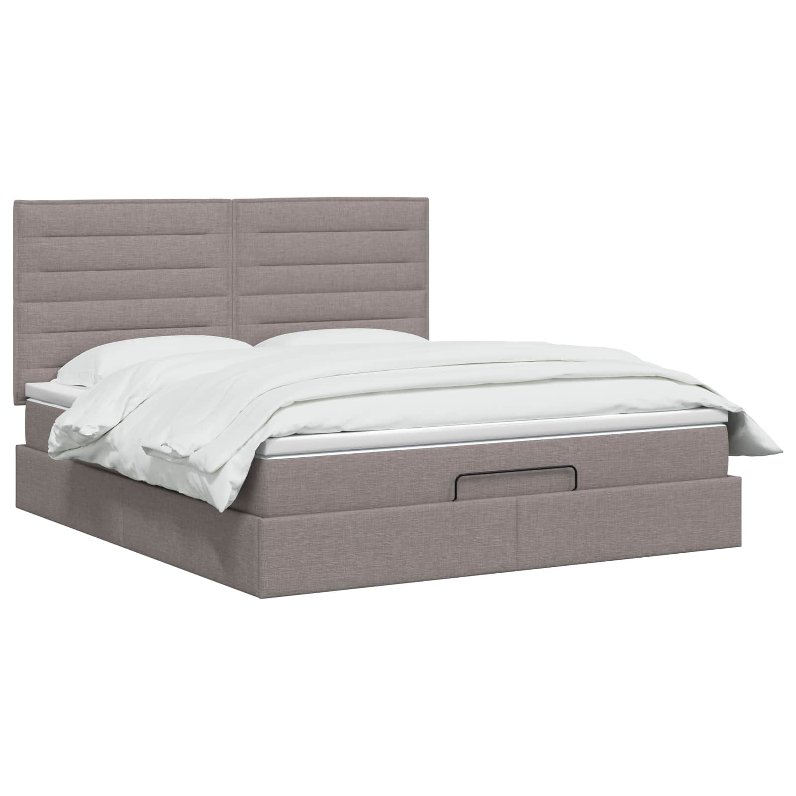 Ottoman Bed met Matrassen en LED Taupe 140 x 190 cm Stof is nu te koop bij PeponiXL, paradijselijk wonen!