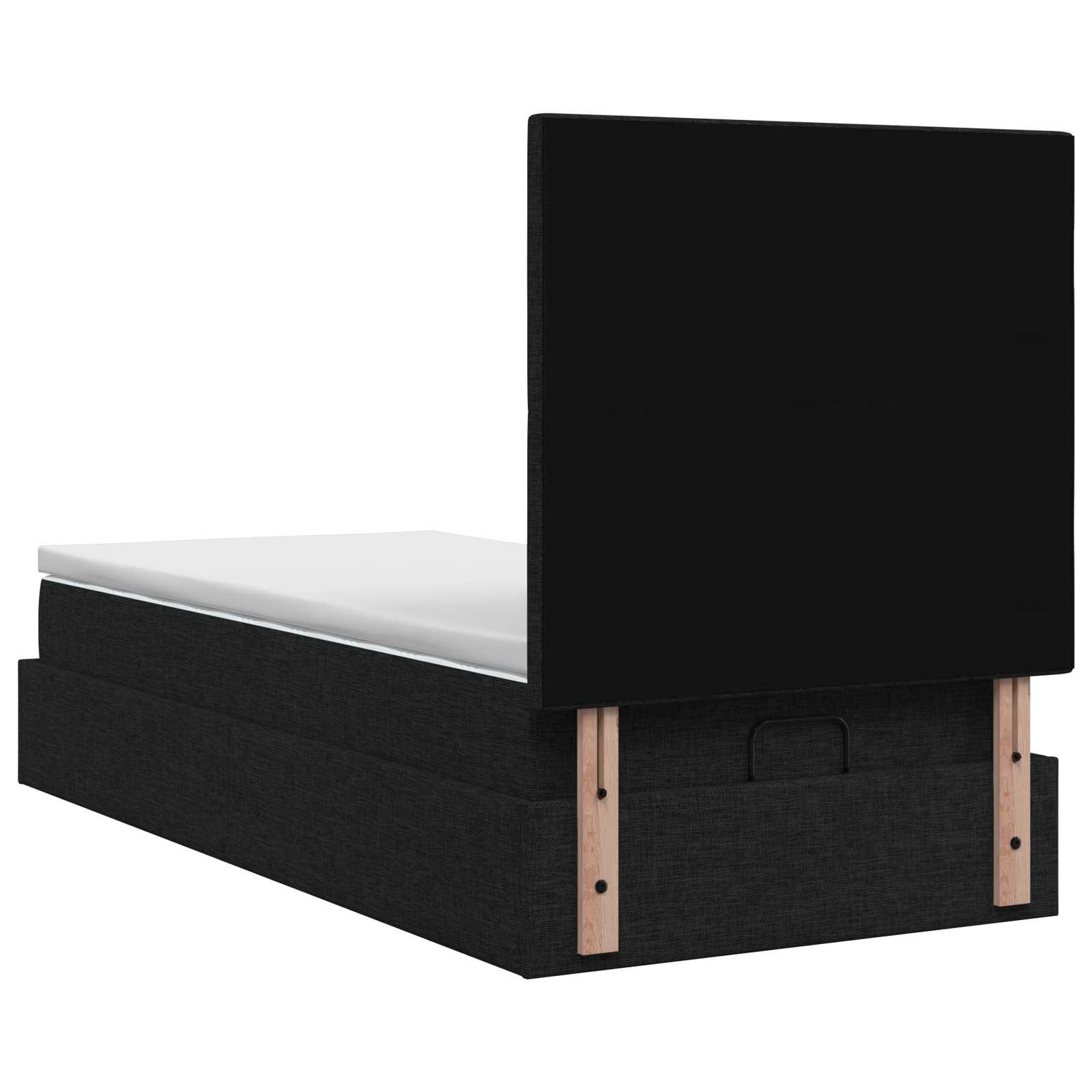 Ottoman Bed met Matrassen en LED Zwart 90 x 200 cm Stof is nu te koop bij PeponiXL, paradijselijk wonen!