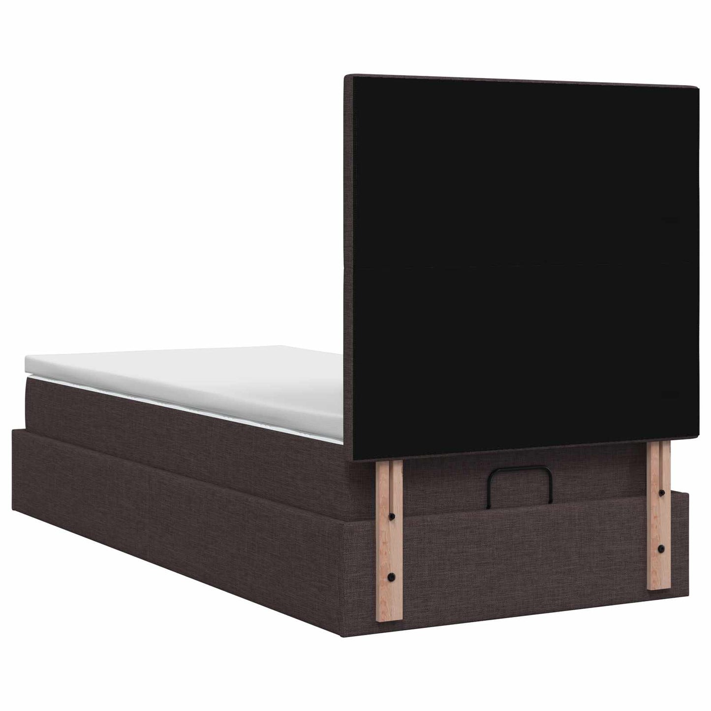 Ottoman Bed met Matrassen en LED Donkerbruin 90 x 200 cm Stof is nu te koop bij PeponiXL, paradijselijk wonen!