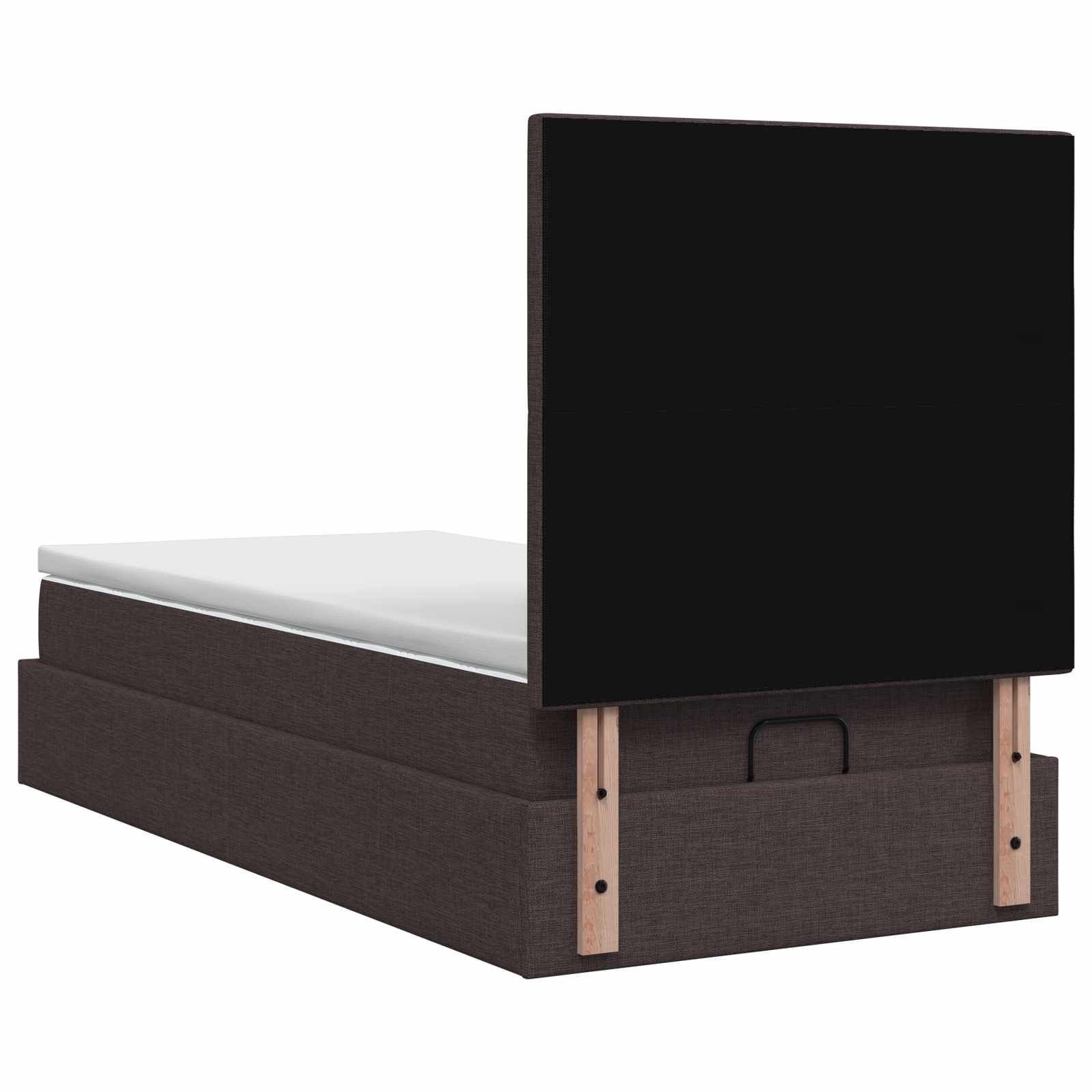 Ottoman Bed met Matrassen en LED Donkerbruin 90 x 200 cm Stof is nu te koop bij PeponiXL, paradijselijk wonen!