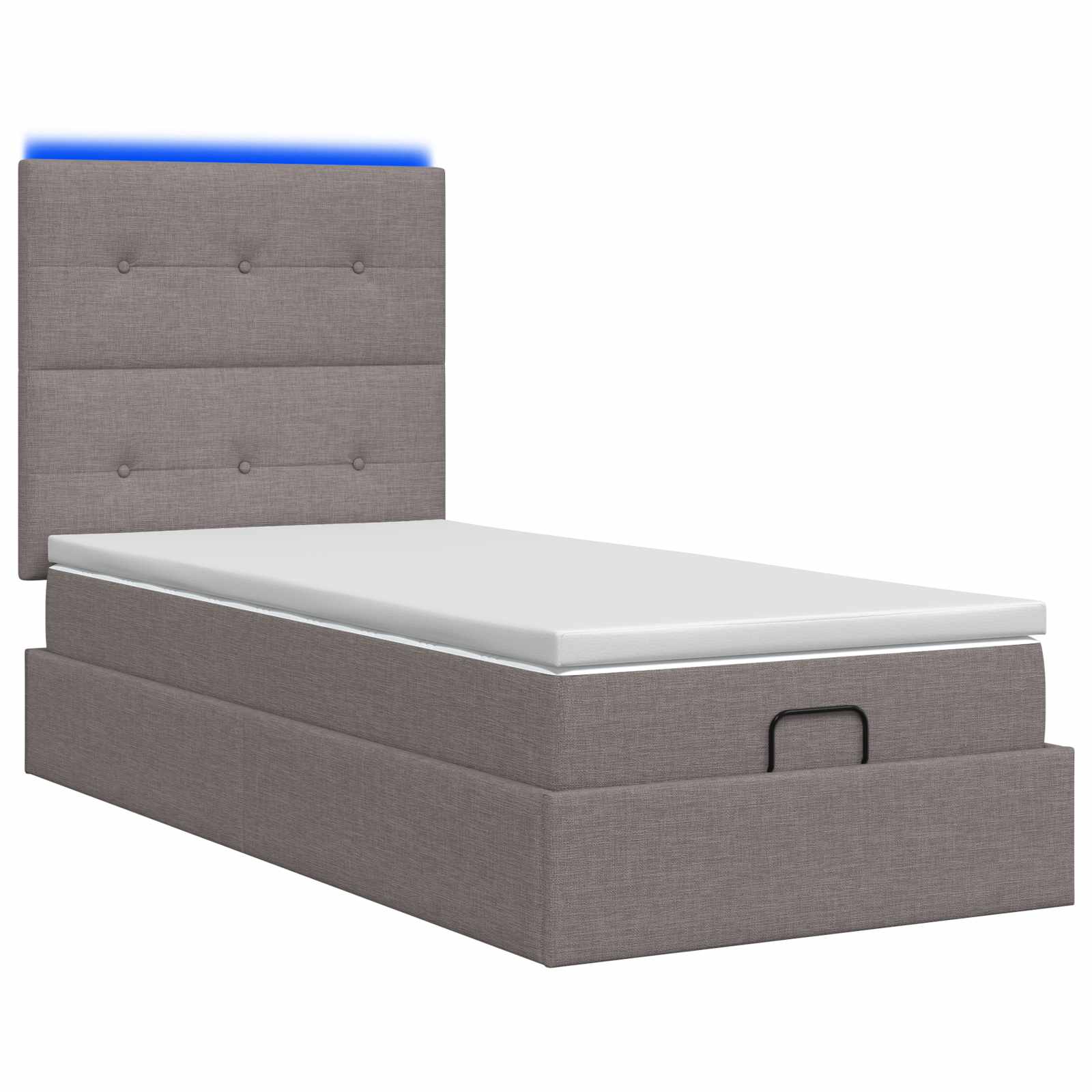 Ottoman Bed met Matrassen en LED Taupe 90 x 200 cm Stof is nu te koop bij PeponiXL, paradijselijk wonen!