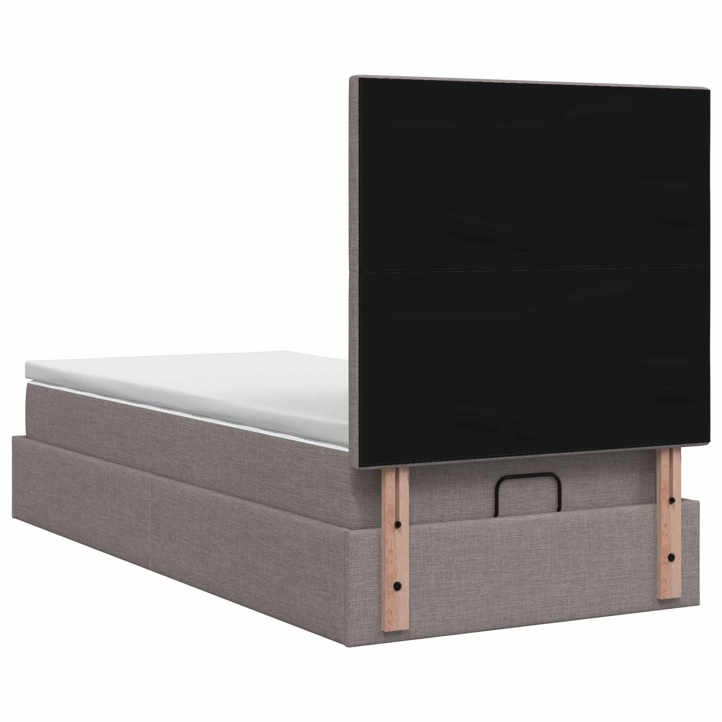 Ottoman Bed met Matrassen en LED Taupe 100 x 200 cm Stof is nu te koop bij PeponiXL, paradijselijk wonen!