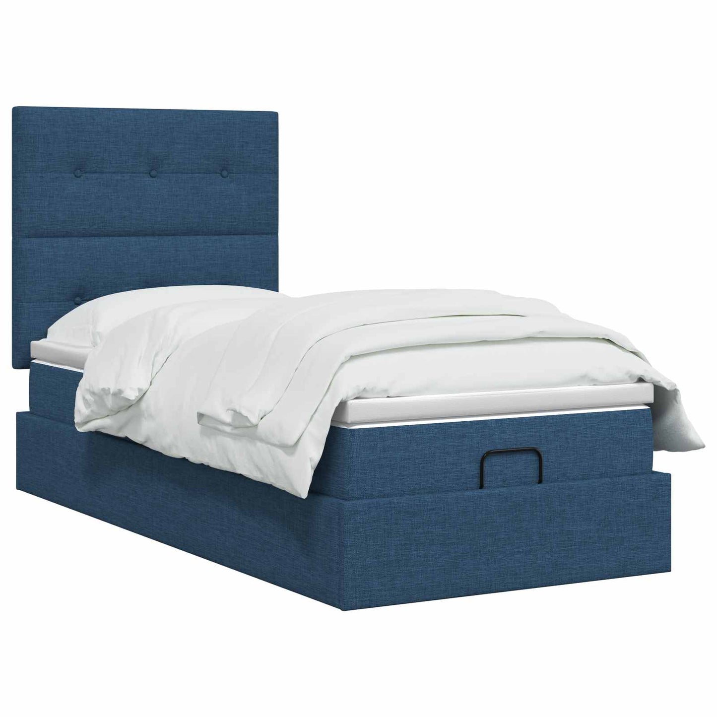 Ottoman Bed met Matrassen en LED Blauw 100 x 200 cm Stof is nu te koop bij PeponiXL, paradijselijk wonen!