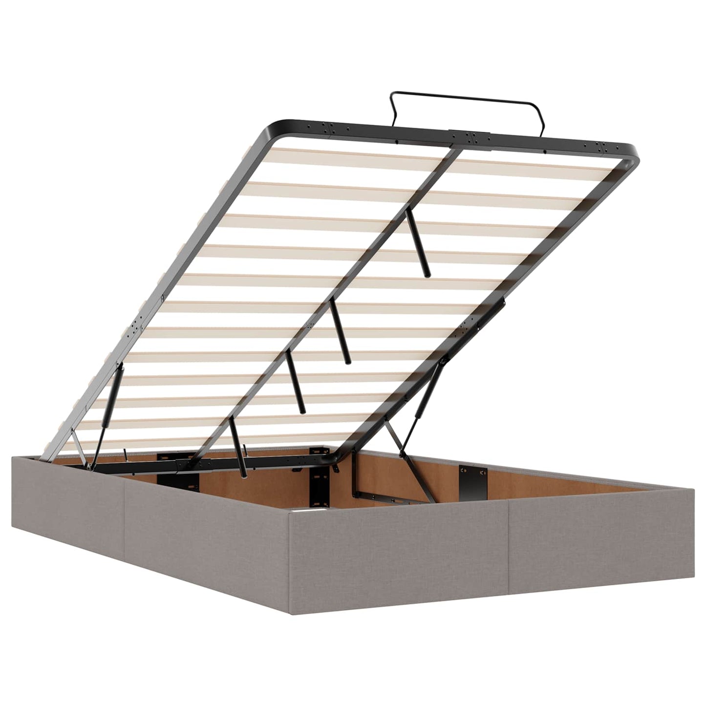 Ottoman Bed met Matrassen en LED Taupe 120 x 200 cm Stof is nu te koop bij PeponiXL, paradijselijk wonen!