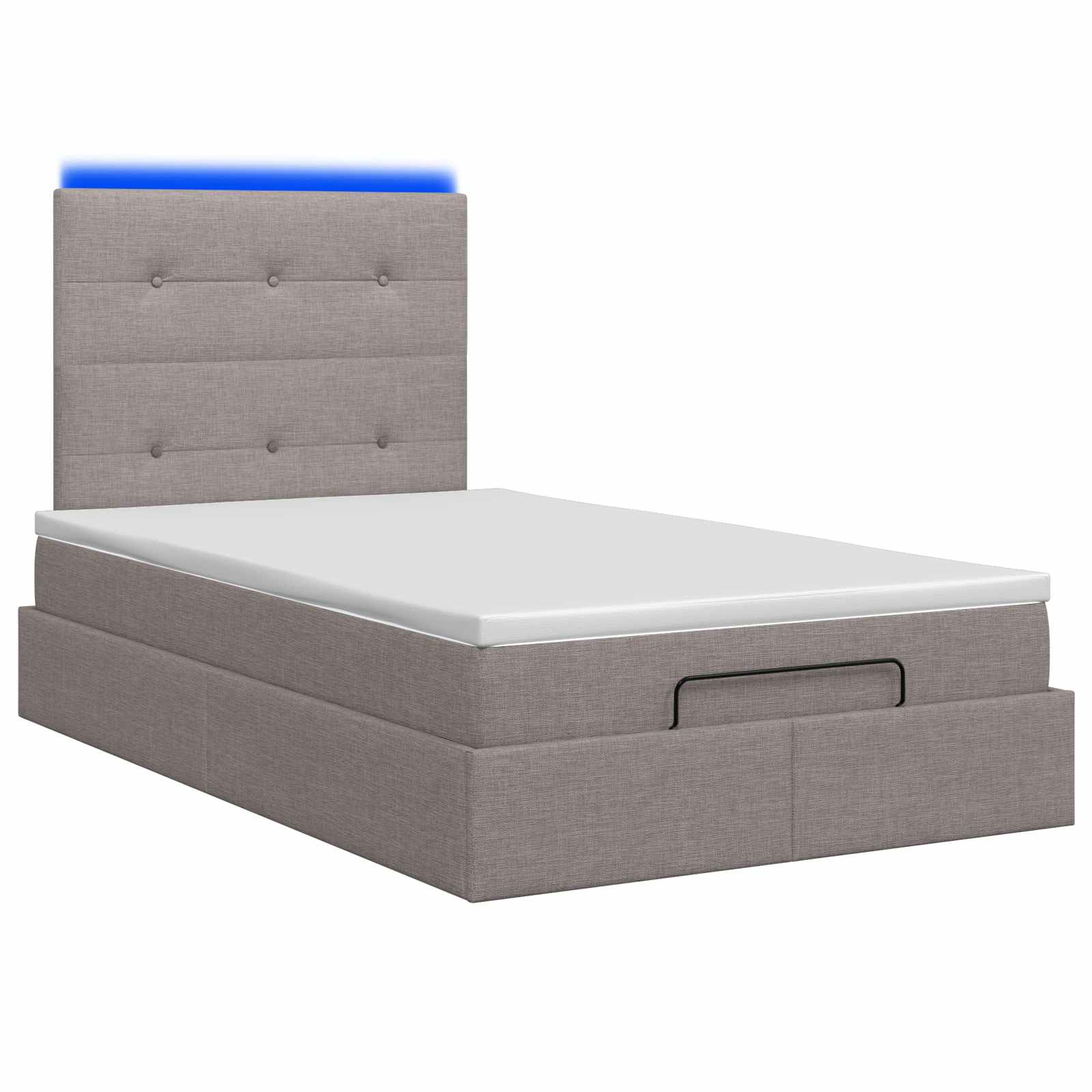 Ottoman Bed met Matrassen en LED Taupe 120 x 200 cm Stof is nu te koop bij PeponiXL, paradijselijk wonen!
