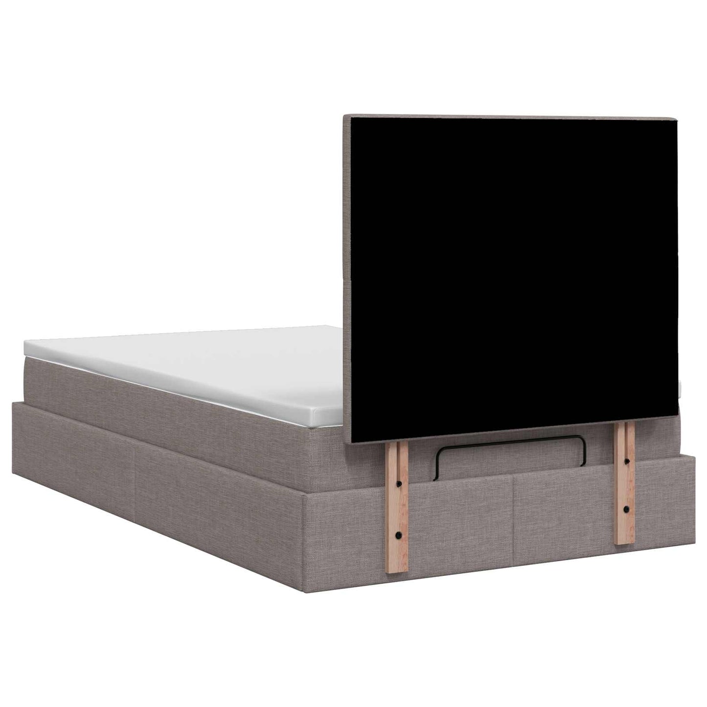 Ottoman Bed met Matrassen en LED Taupe 120 x 200 cm Stof is nu te koop bij PeponiXL, paradijselijk wonen!