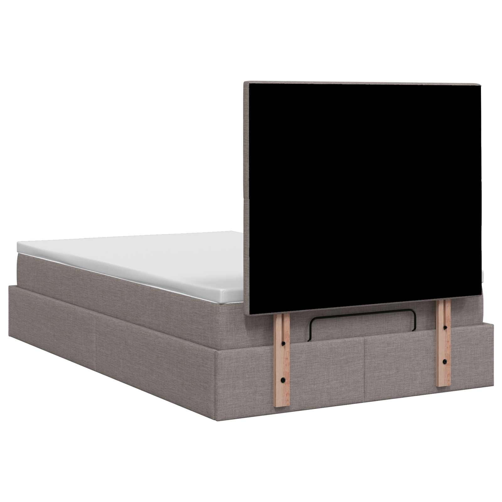 Ottoman Bed met Matrassen en LED Taupe 120 x 200 cm Stof is nu te koop bij PeponiXL, paradijselijk wonen!