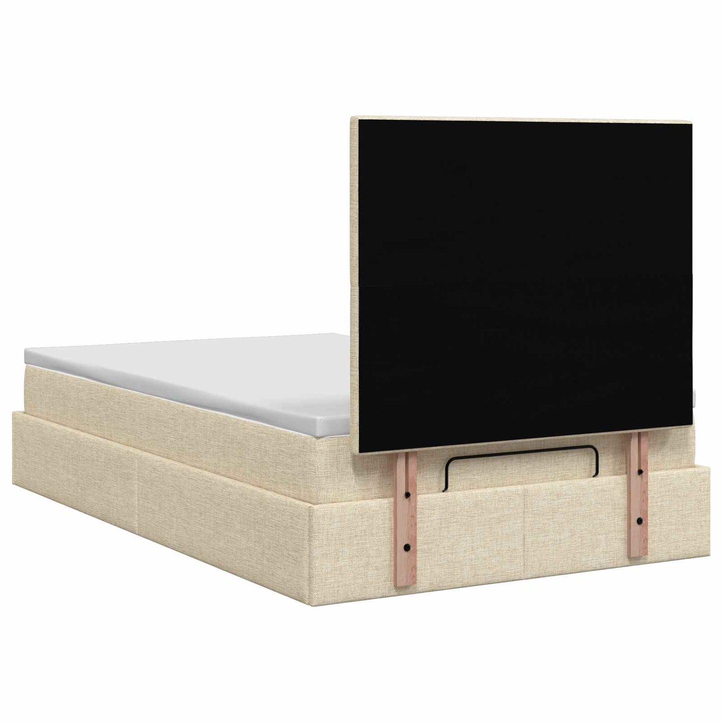 Ottoman Bed met Matrassen en LED Crèmekleurig 120 x 200 cm Stof is nu te koop bij PeponiXL, paradijselijk wonen!