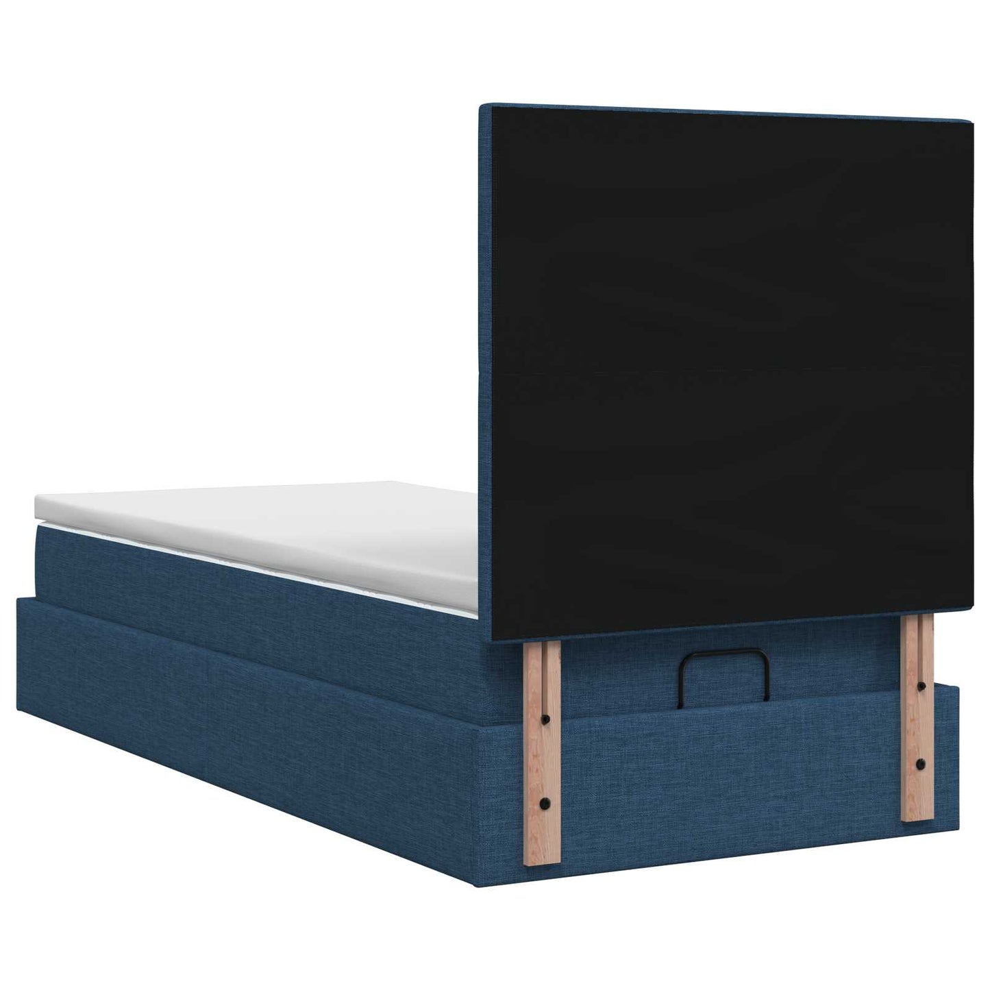 Ottoman Bed met Matrassen en LED Blauw 100 x 200 cm Stof is nu te koop bij PeponiXL, paradijselijk wonen!
