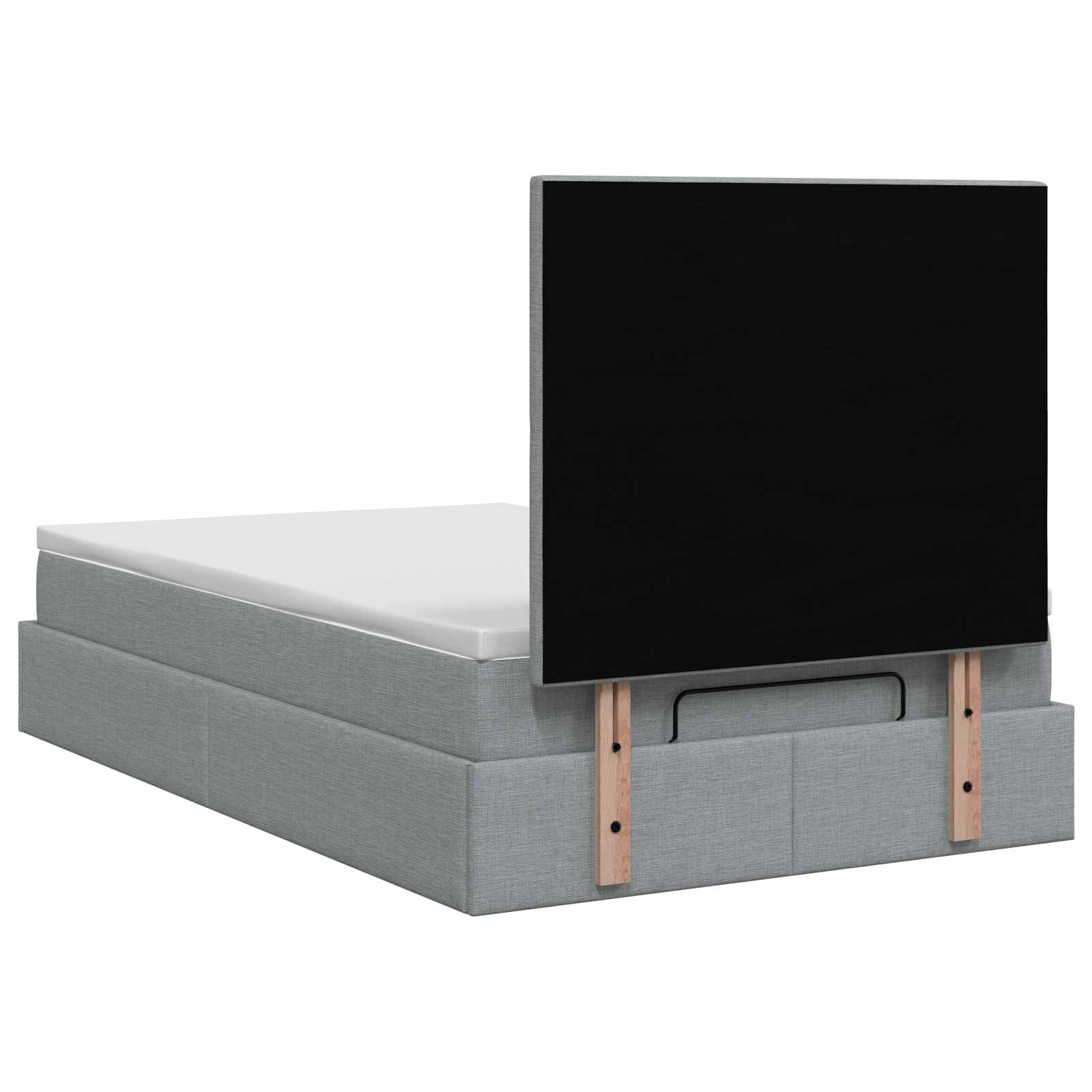Ottoman Bed met Matrassen en LED Lichtgrijs 120 x 200 cm Stof is nu te koop bij PeponiXL, paradijselijk wonen!