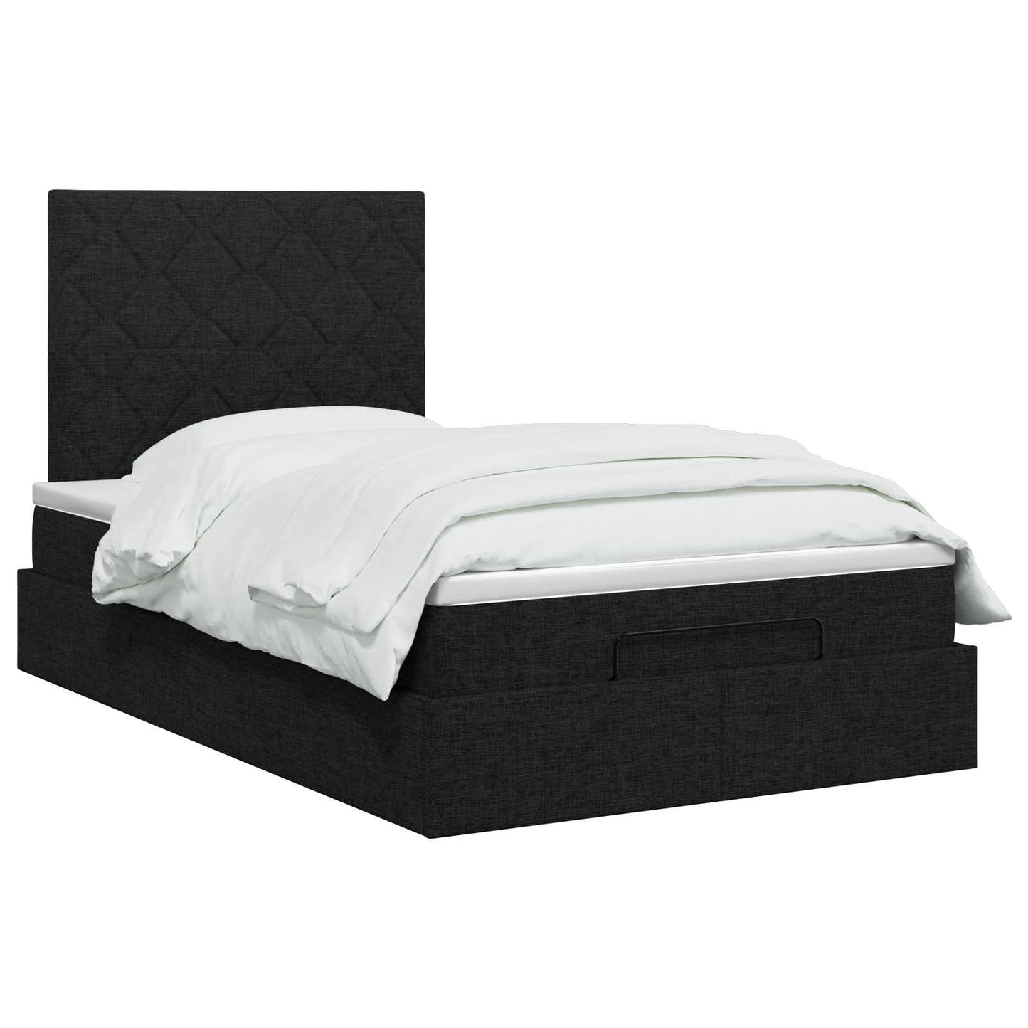Ottoman Bed met Matrassen en LED Zwart 120 x 200 cm Stof is nu te koop bij PeponiXL, paradijselijk wonen!