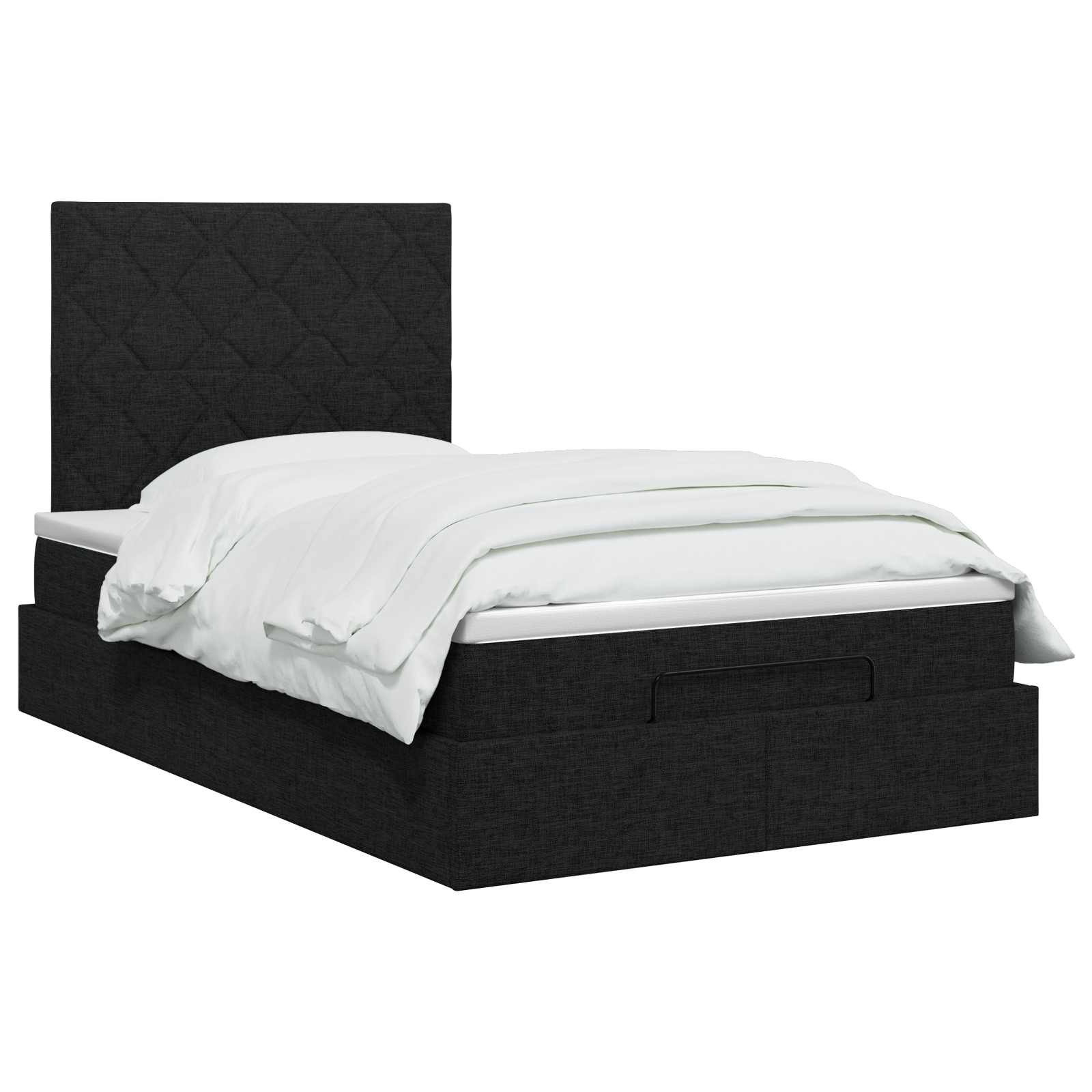 Ottoman Bed met Matrassen en LED Zwart 120 x 200 cm Stof is nu te koop bij PeponiXL, paradijselijk wonen!