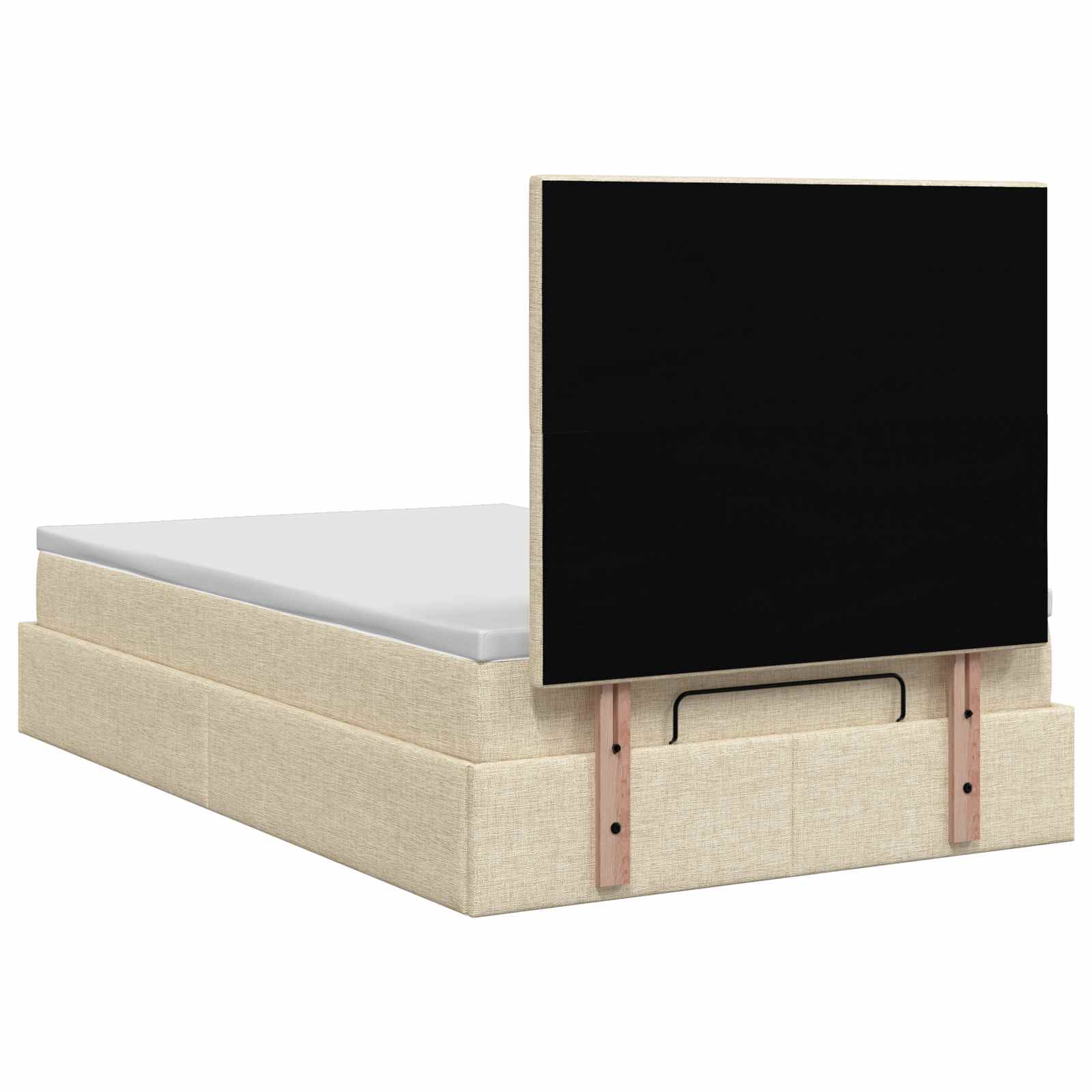 Ottoman Bed met Matrassen en LED Crèmekleurig 120 x 200 cm Stof is nu te koop bij PeponiXL, paradijselijk wonen!