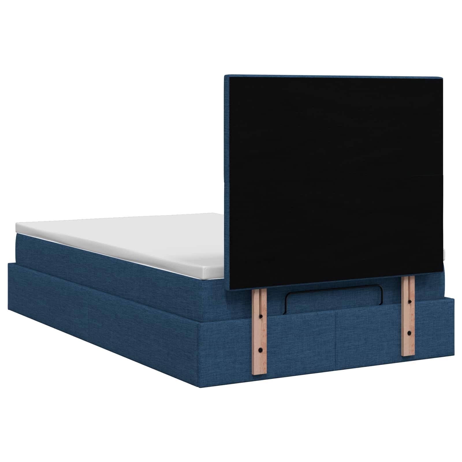 Ottoman Bed met Matrassen en LED Blauw 120 x 200 cm Stof is nu te koop bij PeponiXL, paradijselijk wonen!