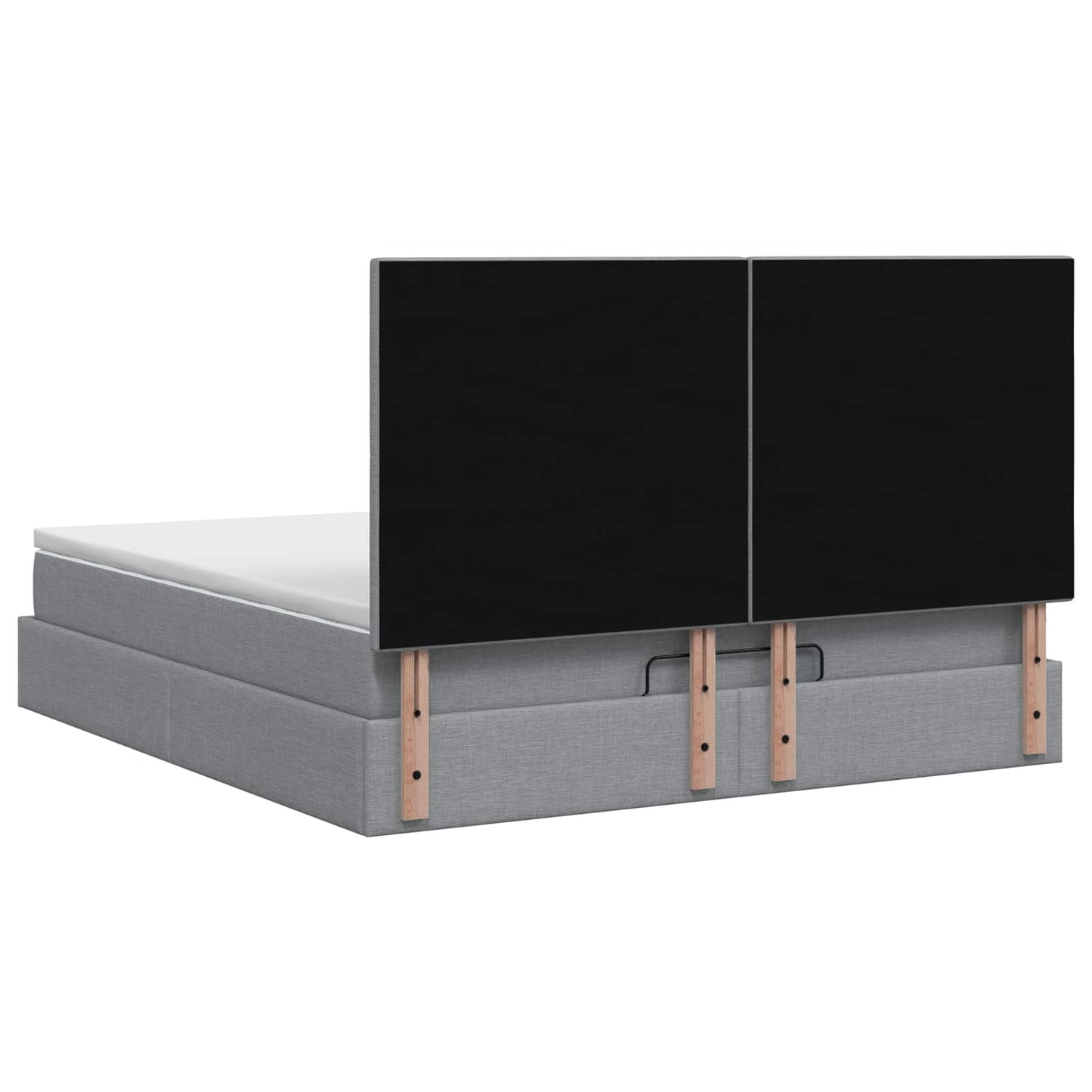 Ottoman Bed met Matrassen en LED Lichtgrijs 160 x 200 cm Stof is nu te koop bij PeponiXL, paradijselijk wonen!