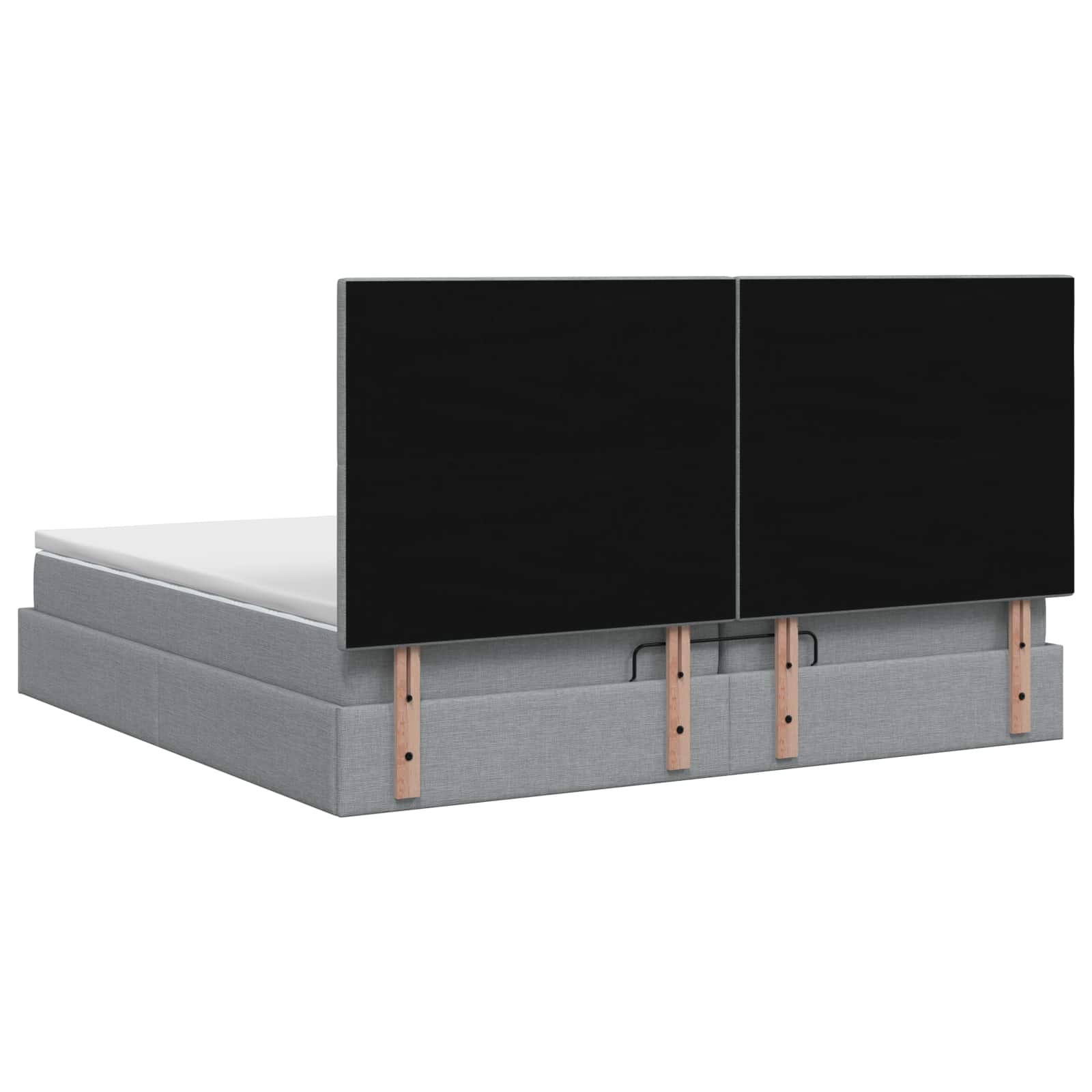 Ottoman Bed met Matrassen en LED Lichtgrijs 200 x 200 cm Stof is nu te koop bij PeponiXL, paradijselijk wonen!