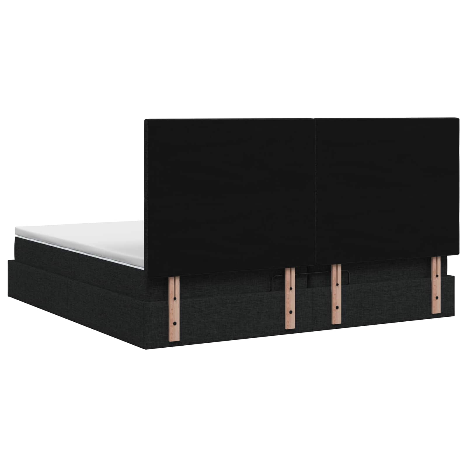 Ottoman Bed met Matrassen en LED Zwart 200 x 200 cm Stof is nu te koop bij PeponiXL, paradijselijk wonen!