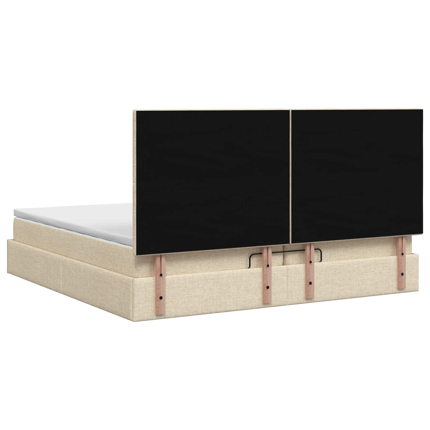 Ottoman Bed met Matrassen en LED Crèmekleurig 200 x 200 cm Stof is nu te koop bij PeponiXL, paradijselijk wonen!
