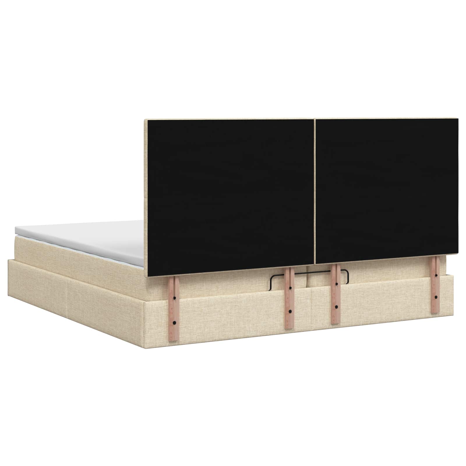 Ottoman Bed met Matrassen en LED Crèmekleurig 200 x 200 cm Stof is nu te koop bij PeponiXL, paradijselijk wonen!