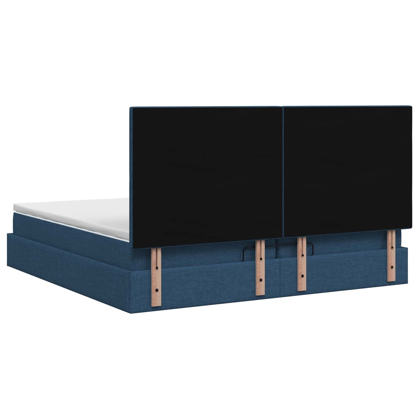 Ottoman Bed met Matrassen en LED Blauw 200 x 200 cm Stof is nu te koop bij PeponiXL, paradijselijk wonen!