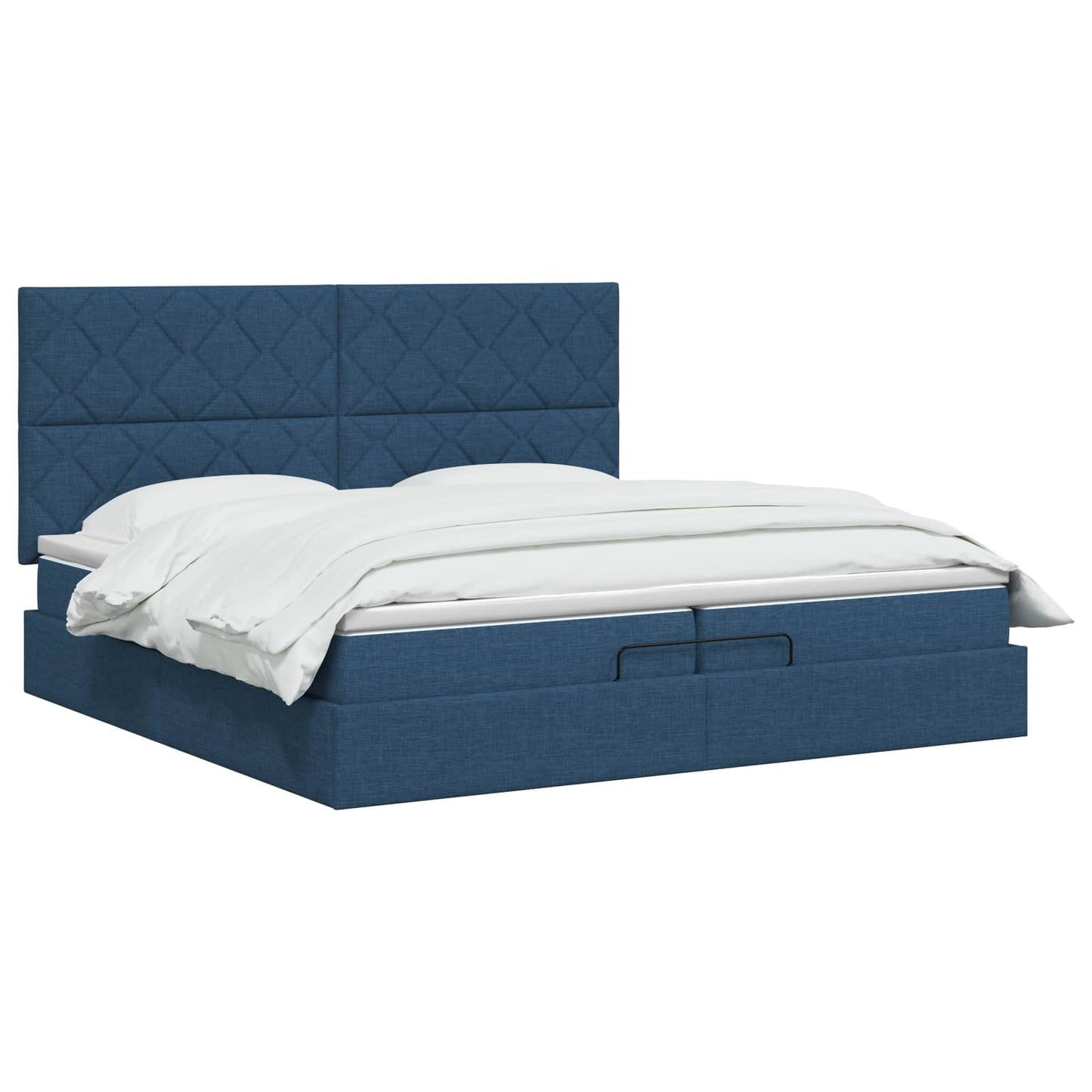 Ottoman Bed met Matrassen en LED Blauw 200 x 200 cm Stof is nu te koop bij PeponiXL, paradijselijk wonen!