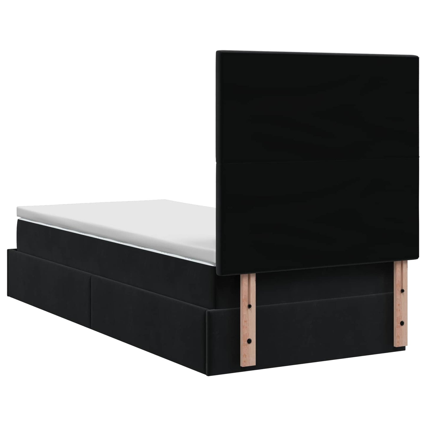 Ottoman Bed met Matrassen en LED Zwart 90 x 190 cm fluweel is nu te koop bij PeponiXL, paradijselijk wonen!